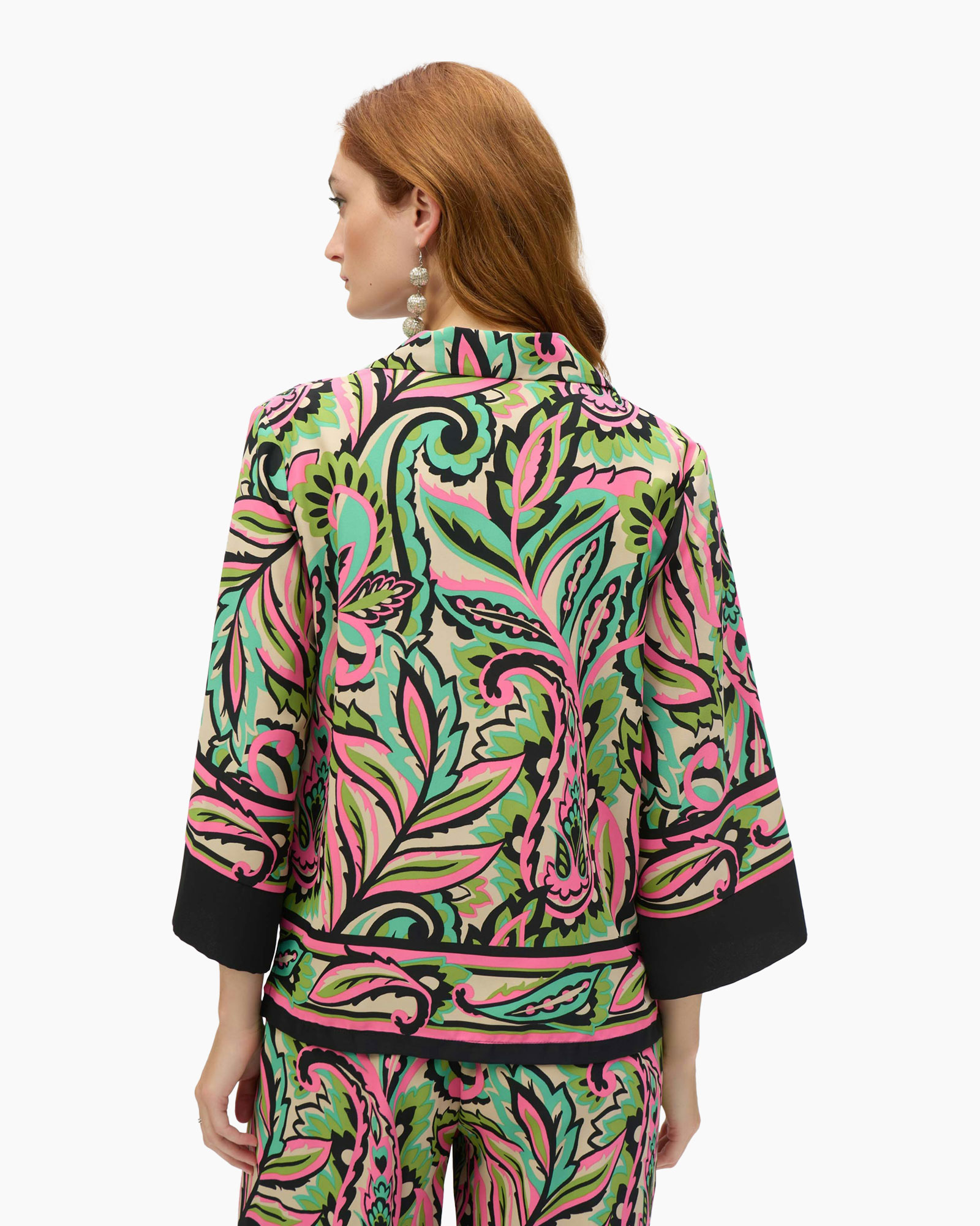 Blouse Wide Print Zwart