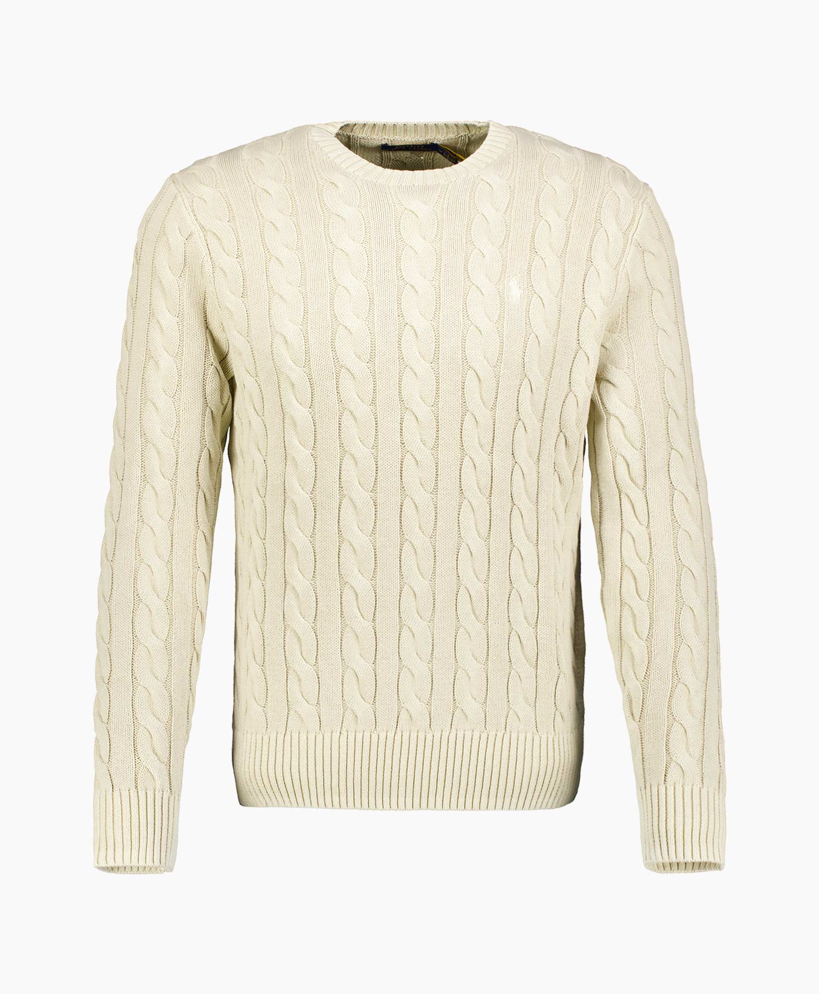 Pullover Cotton Cable Knit Beige