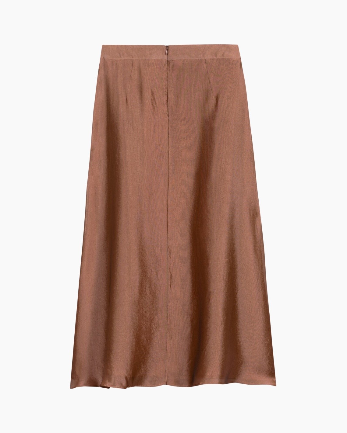 rok, bruin, midi, eenduidig, rugsluiting_achter