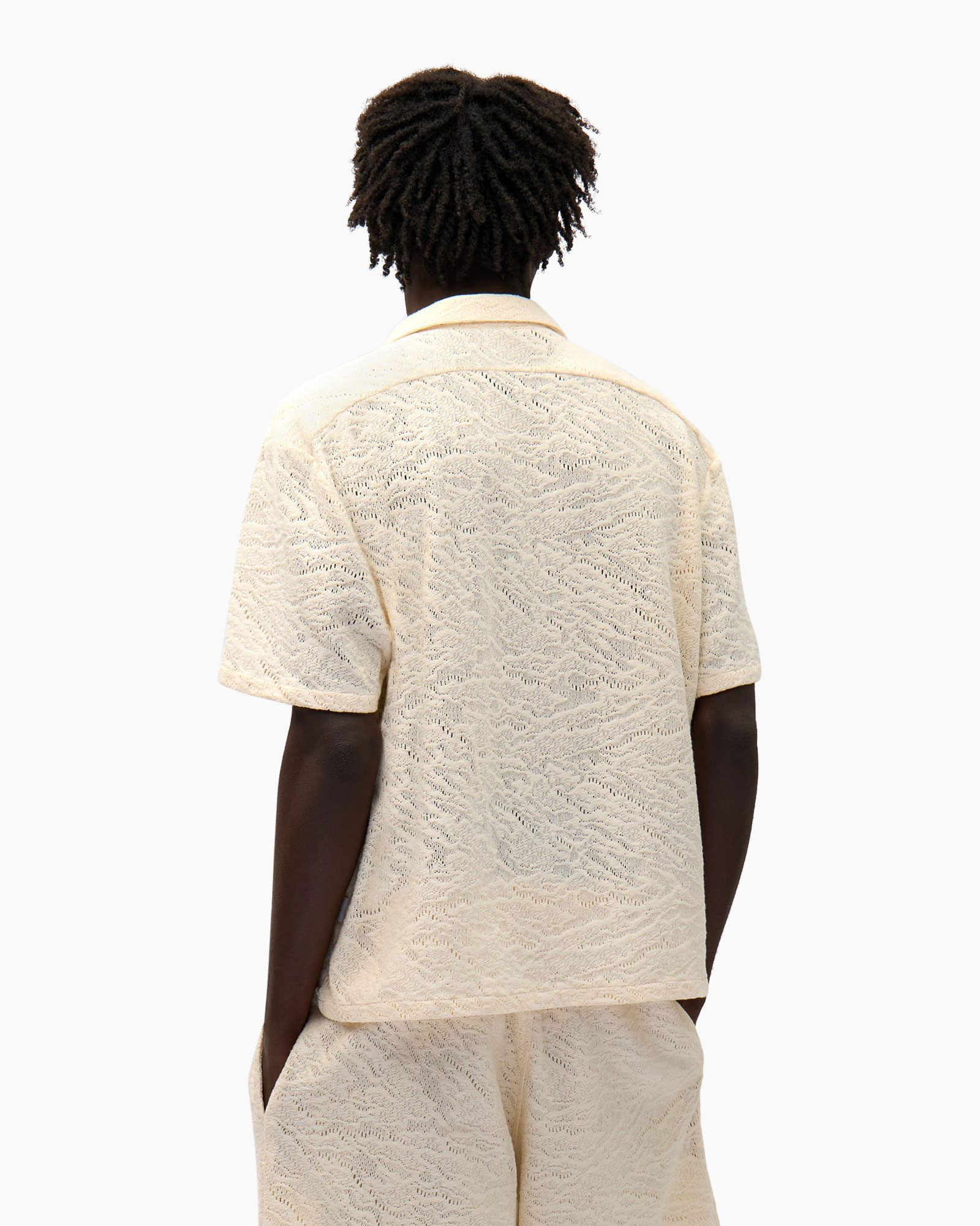 Overhemd Crochet Shirt Ecru