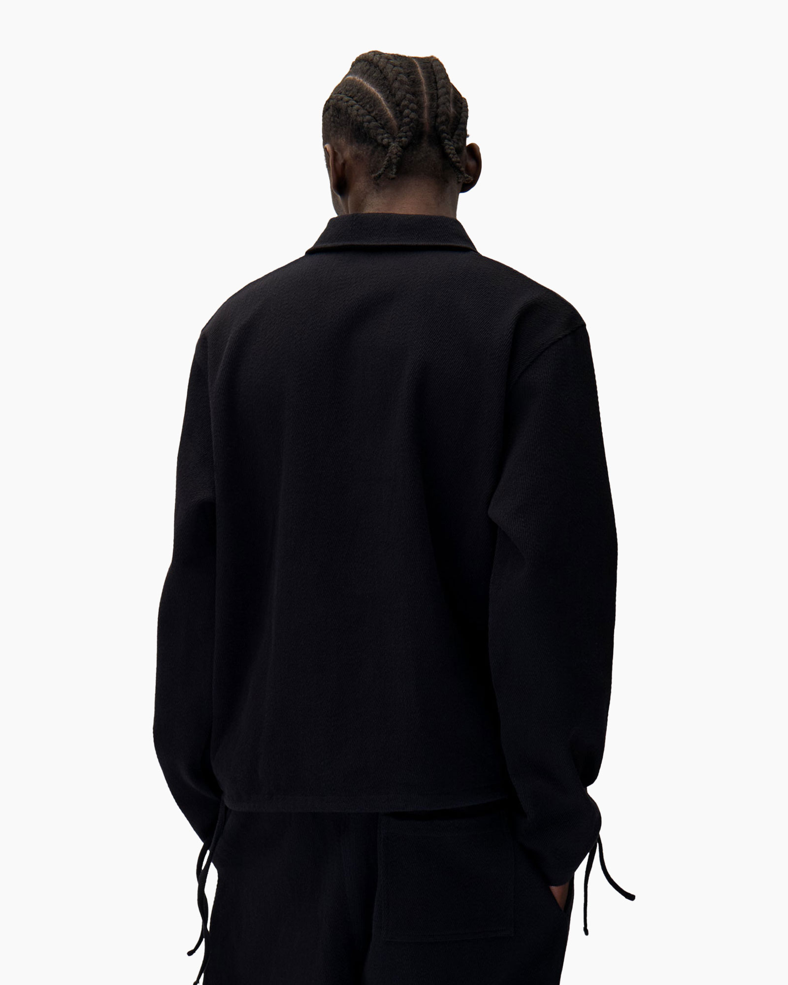 Overshirt Label Zipper Ls Zwart