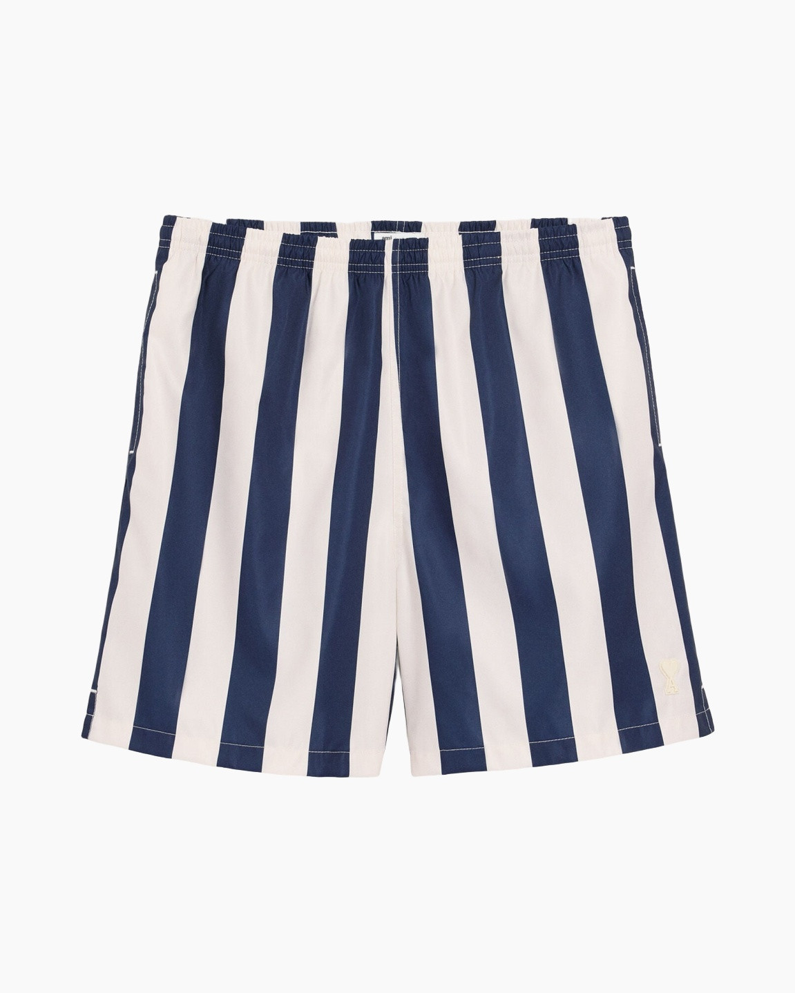 zwemshort, boardshorts, gestreept, marineblauw wit, elastische taille