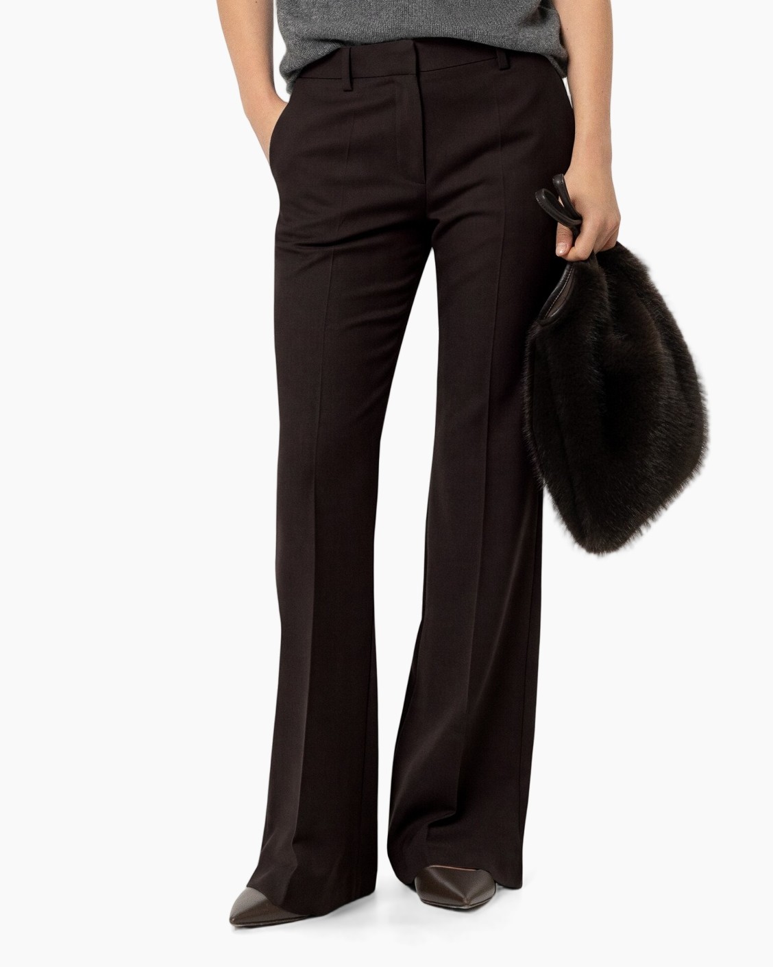 broeken, pantalon, wijdelige, zwart, zakelijk-casual