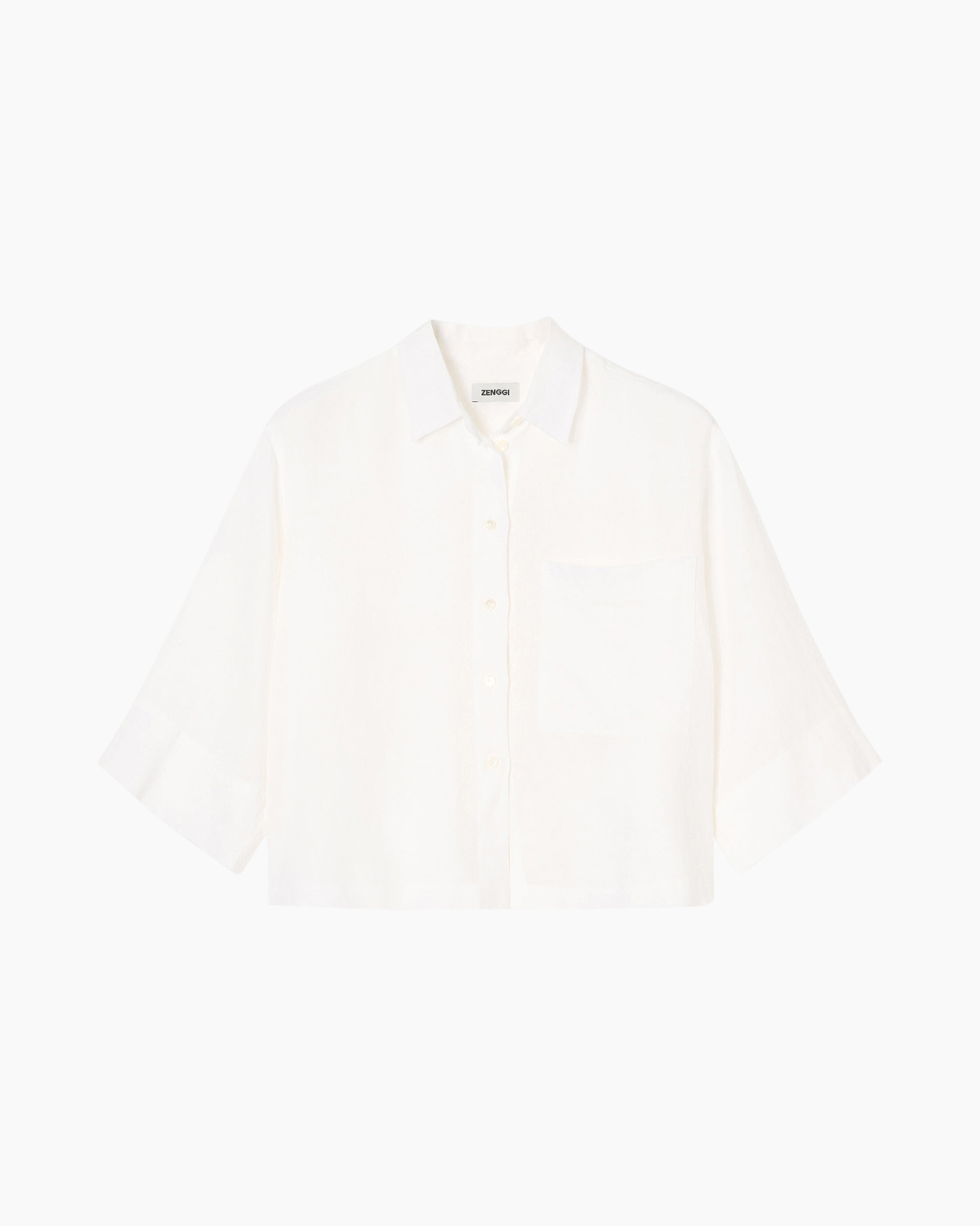 shirt, button-up, linen, white, pocket