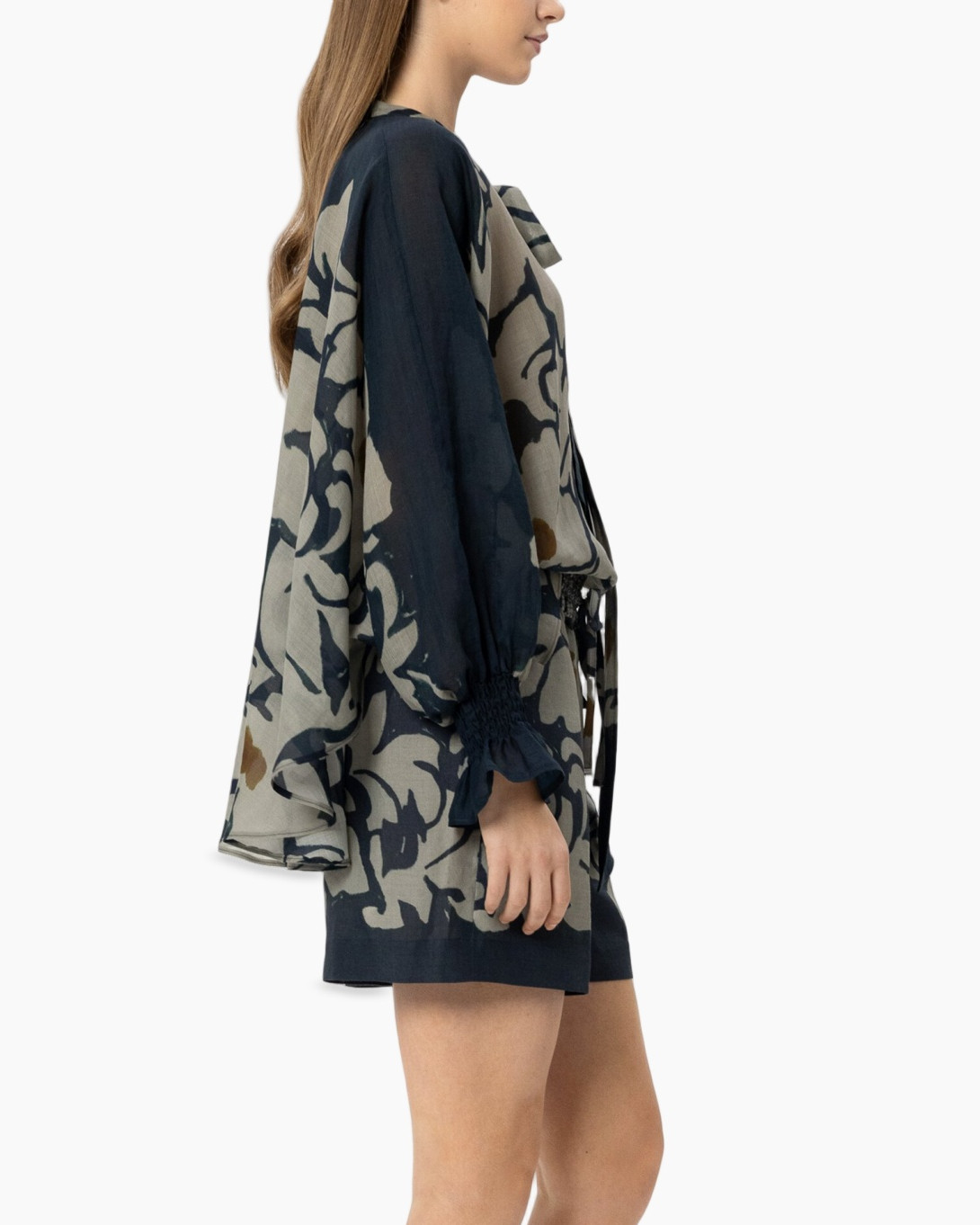 kimono, jurk, camouflage, abstract, lange mouw