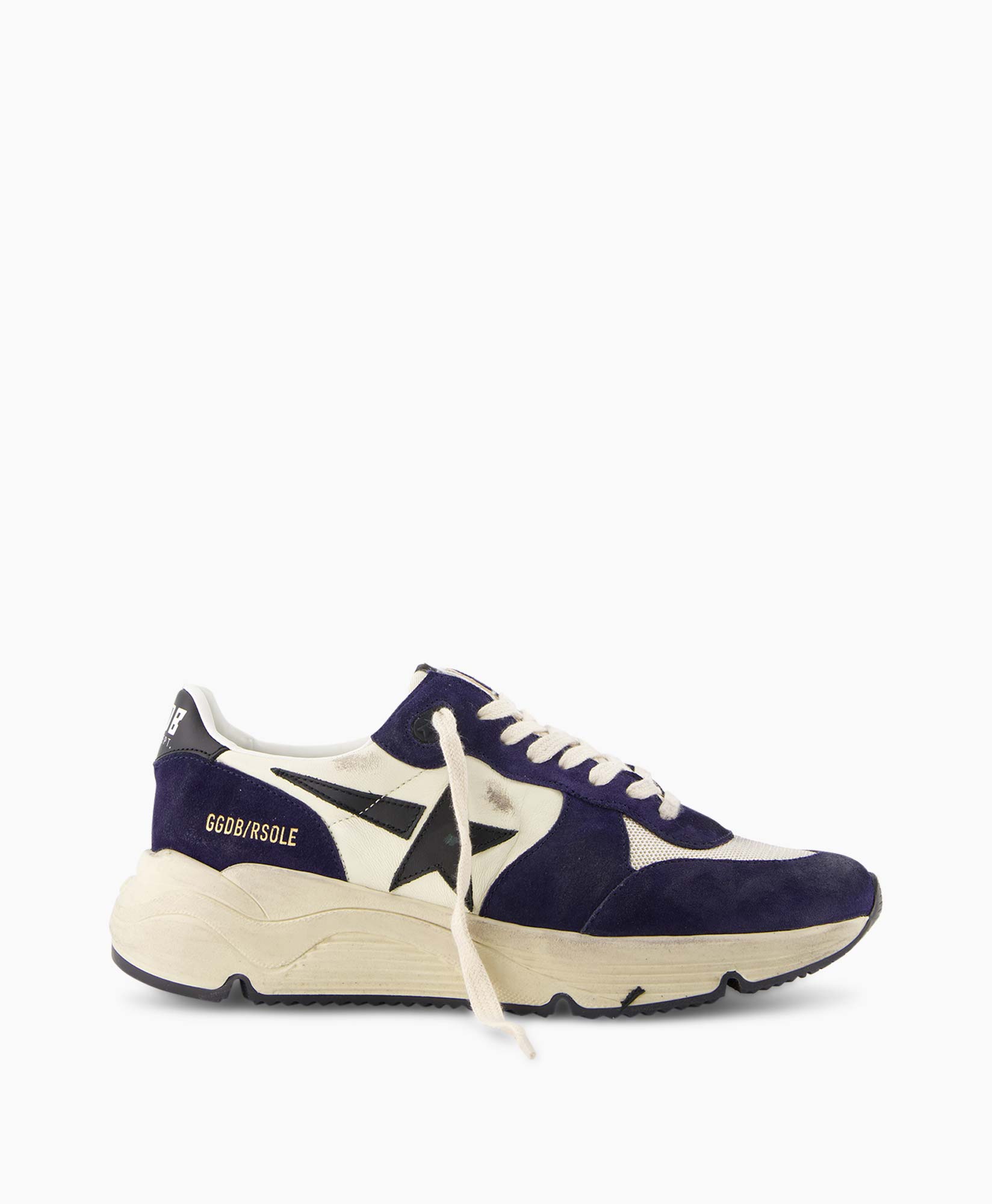 Sneaker Running Sole Nappa Upper Leather Star And  Zwart