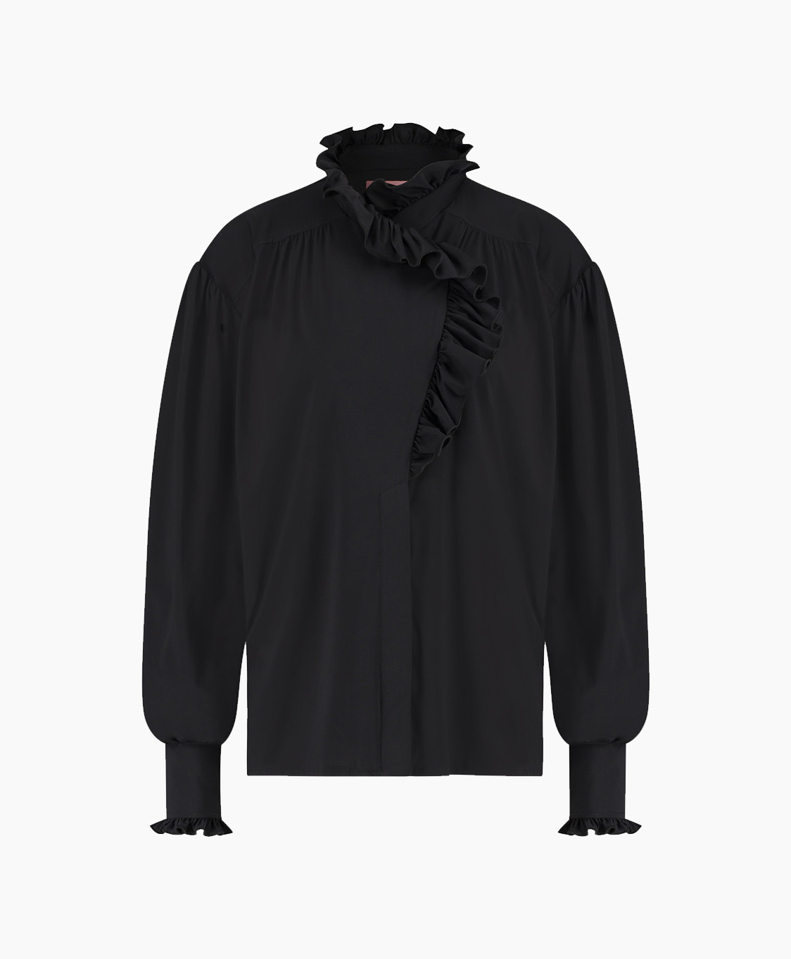 Studio Anneloes Blouse Malene Ruffle Zwart