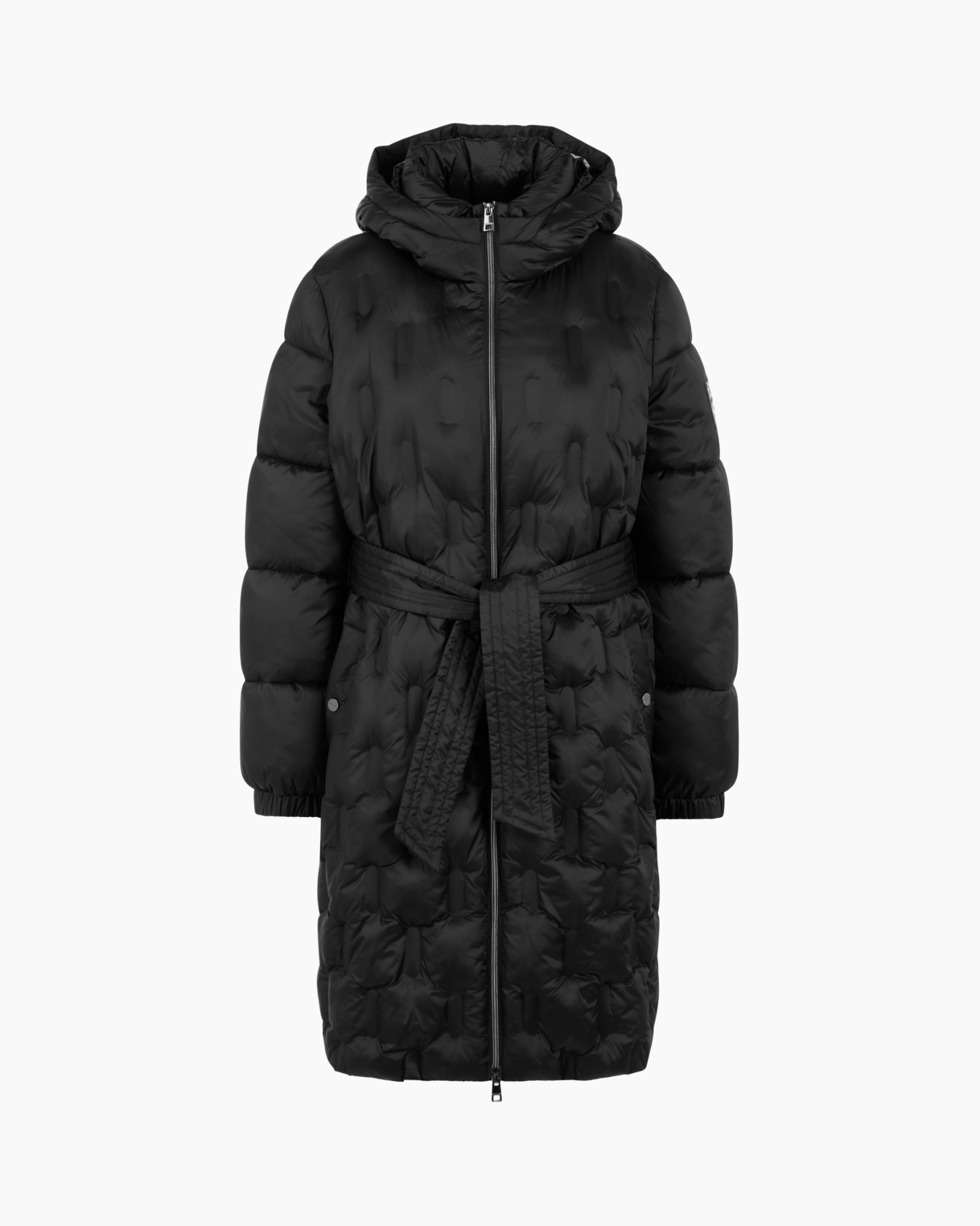 puffer jas, donsjas, riemce, kap, lange jas