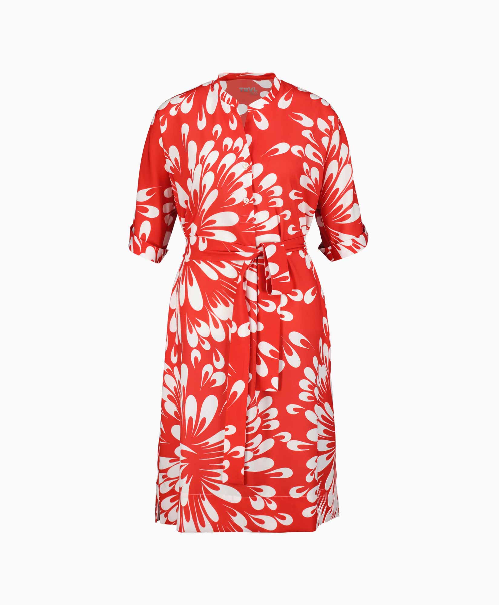 Trvl Drss Midi Jurk 01-t1207 43y Rood dessin