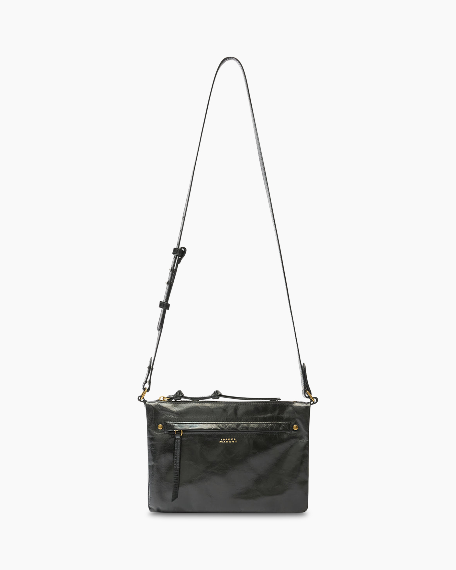 schoudertas, schouderriem, zwart, ritssluiting, verstelbare riem