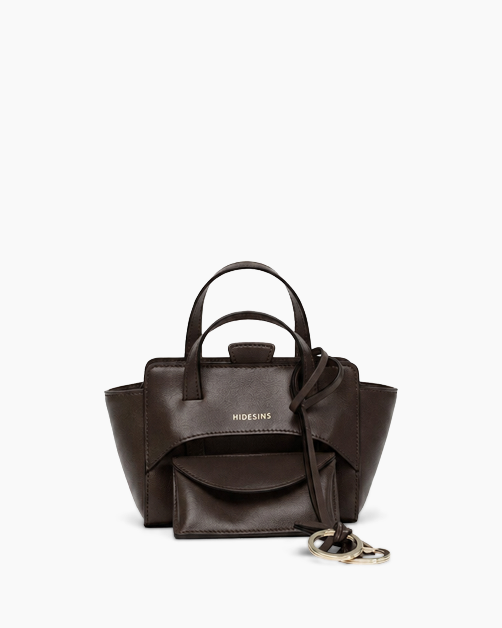 handtas, bruin, leer, mini tas, portemonnee