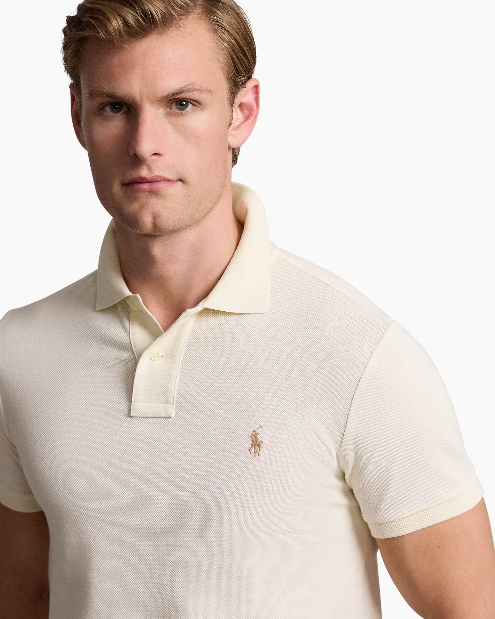 Polo Mesh Slim Off White