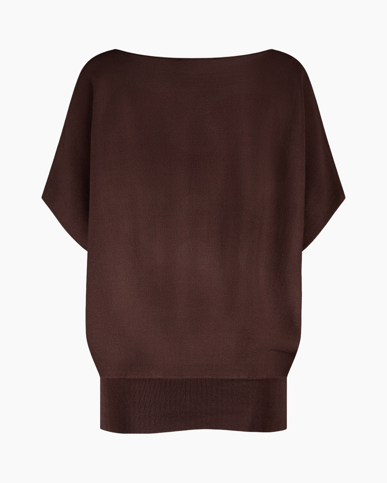 knit top, brown top, sweater vest, short-sleeve knit, ribbed hem