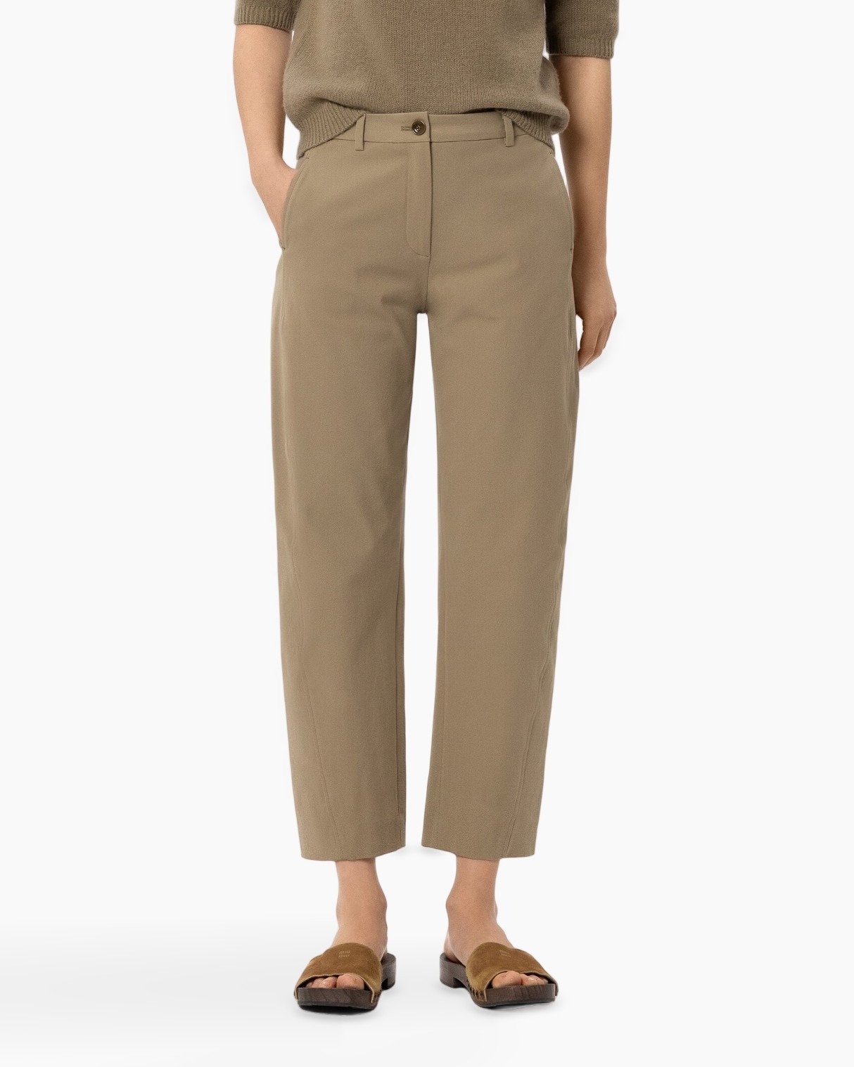 broek, khaki, recht model, slacks, stretch, broek, broeken, beige, lange broek, wijdere pasvorm