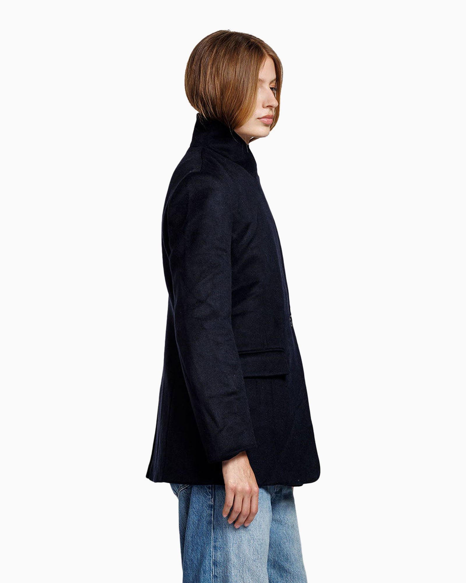 blazer, jacket, donkerblauw, lange mouwen, slim-fit