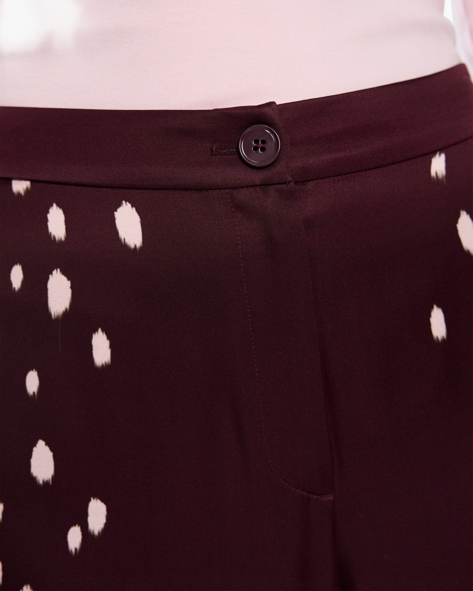 rok, knop, polyester, puntjes patroon, bordeaux
