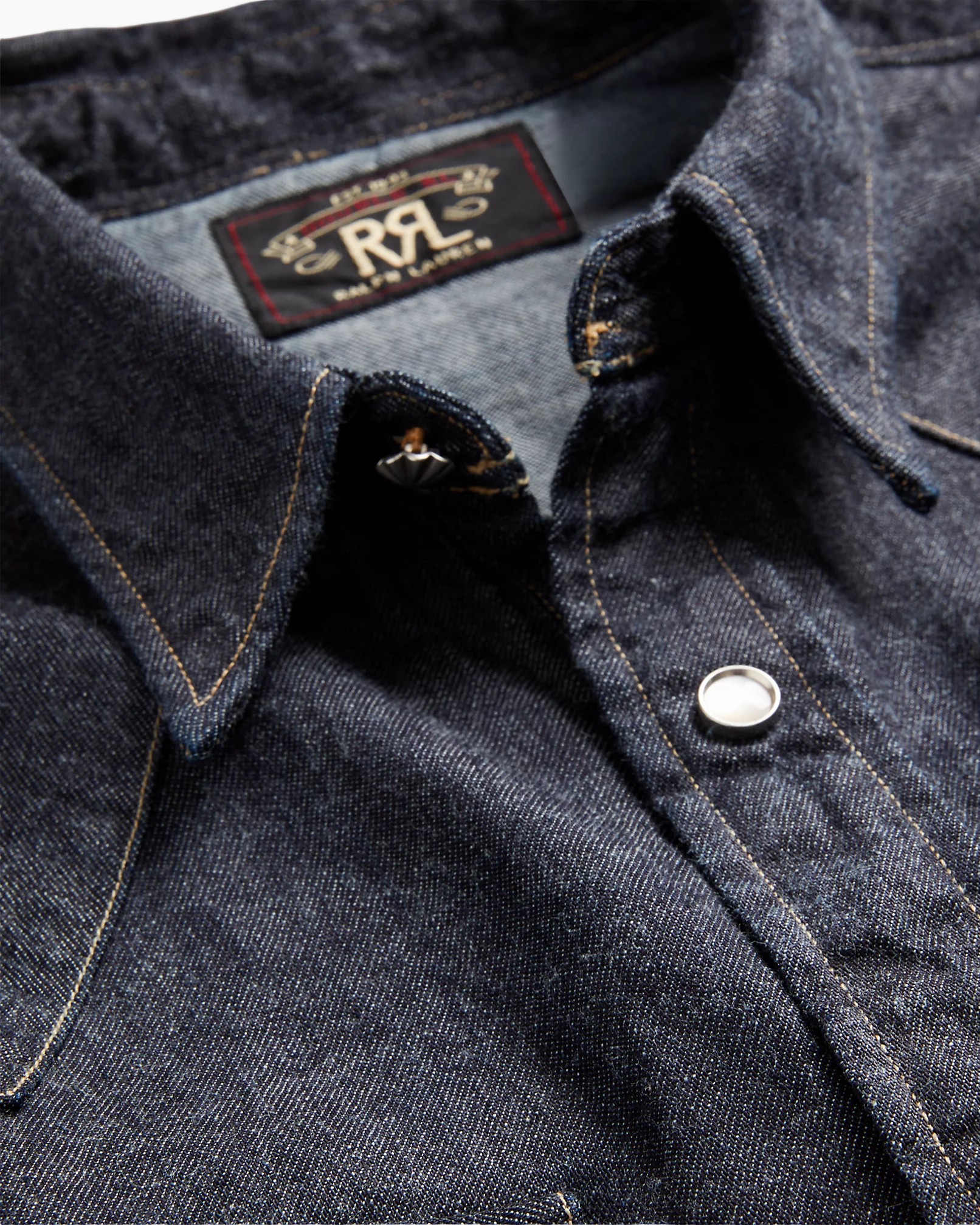 denim, broek, hemd, knop, kraag