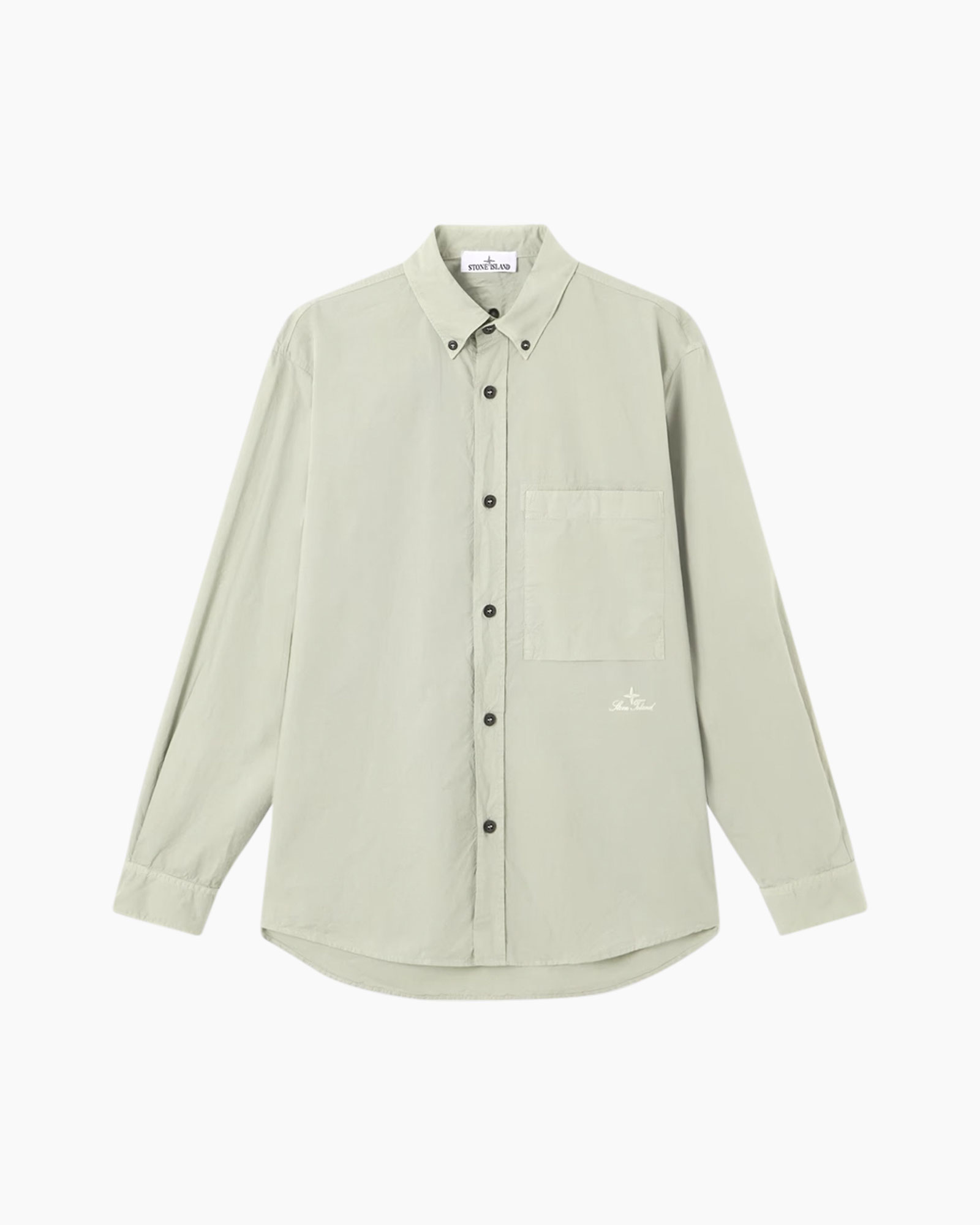 hemd, knopenhemd, lange mouwen, zak, lichtgroen
