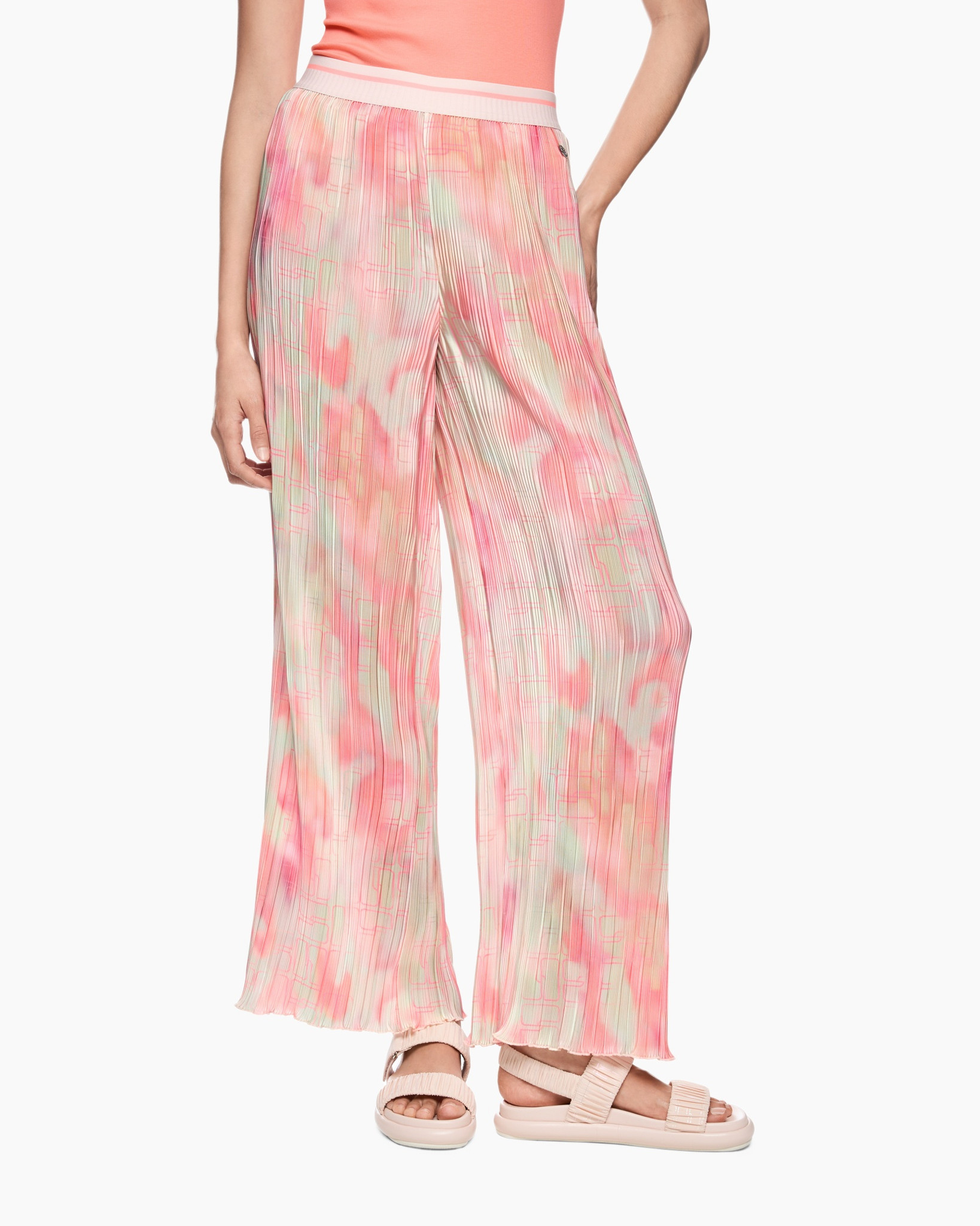 pants, pleated, wide-leg, tie-dye, pastel