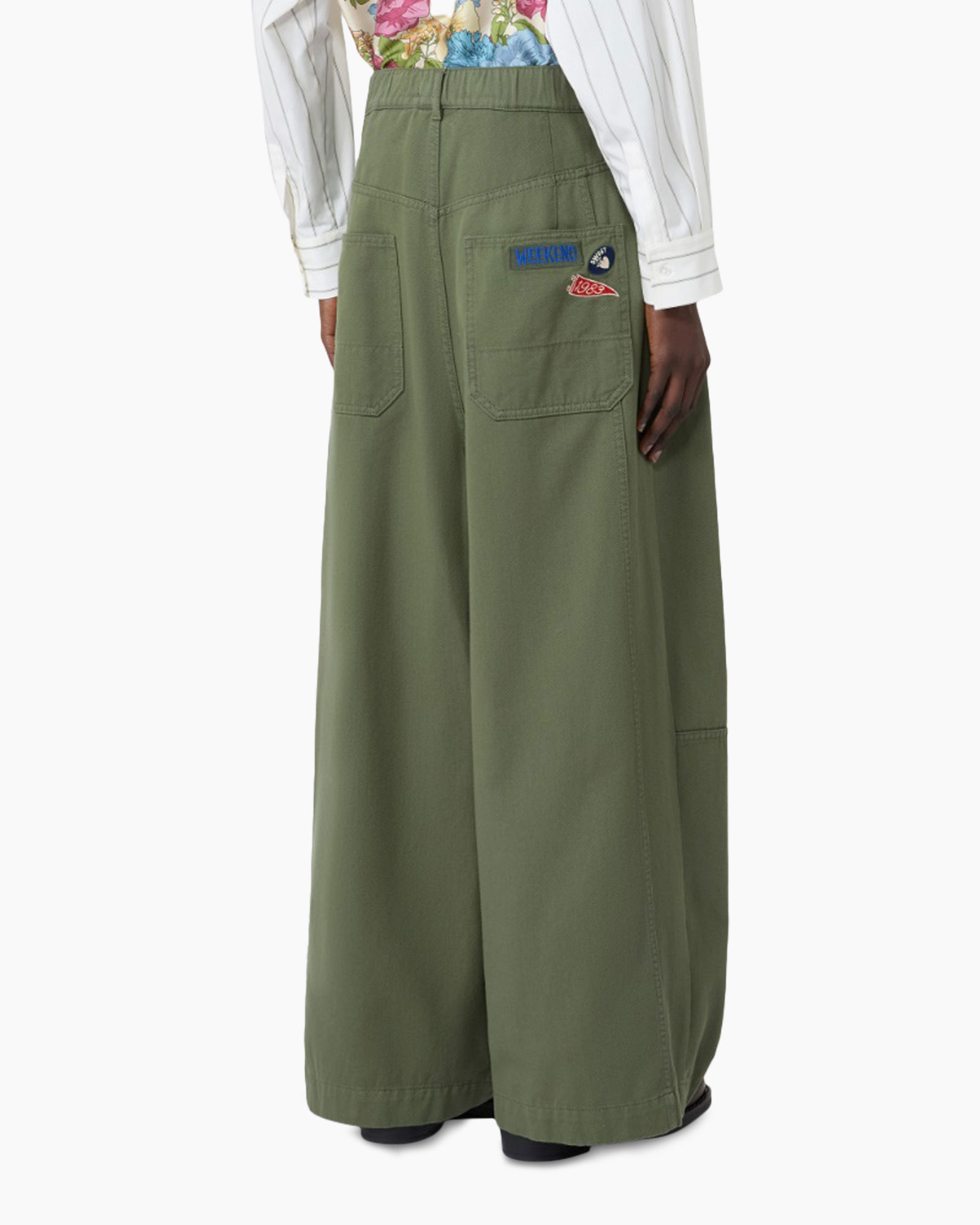 broek, wijd-uit, olijfgroen, cargo, broek