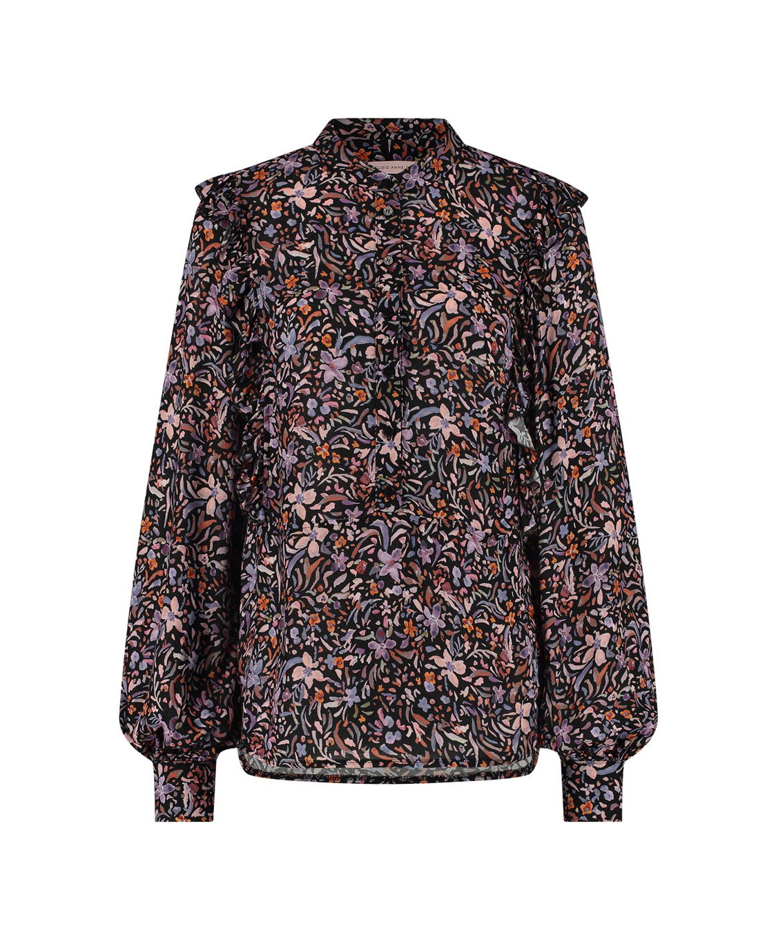 Studio Anneloes Blouse Ted Ls Crepe Zwart