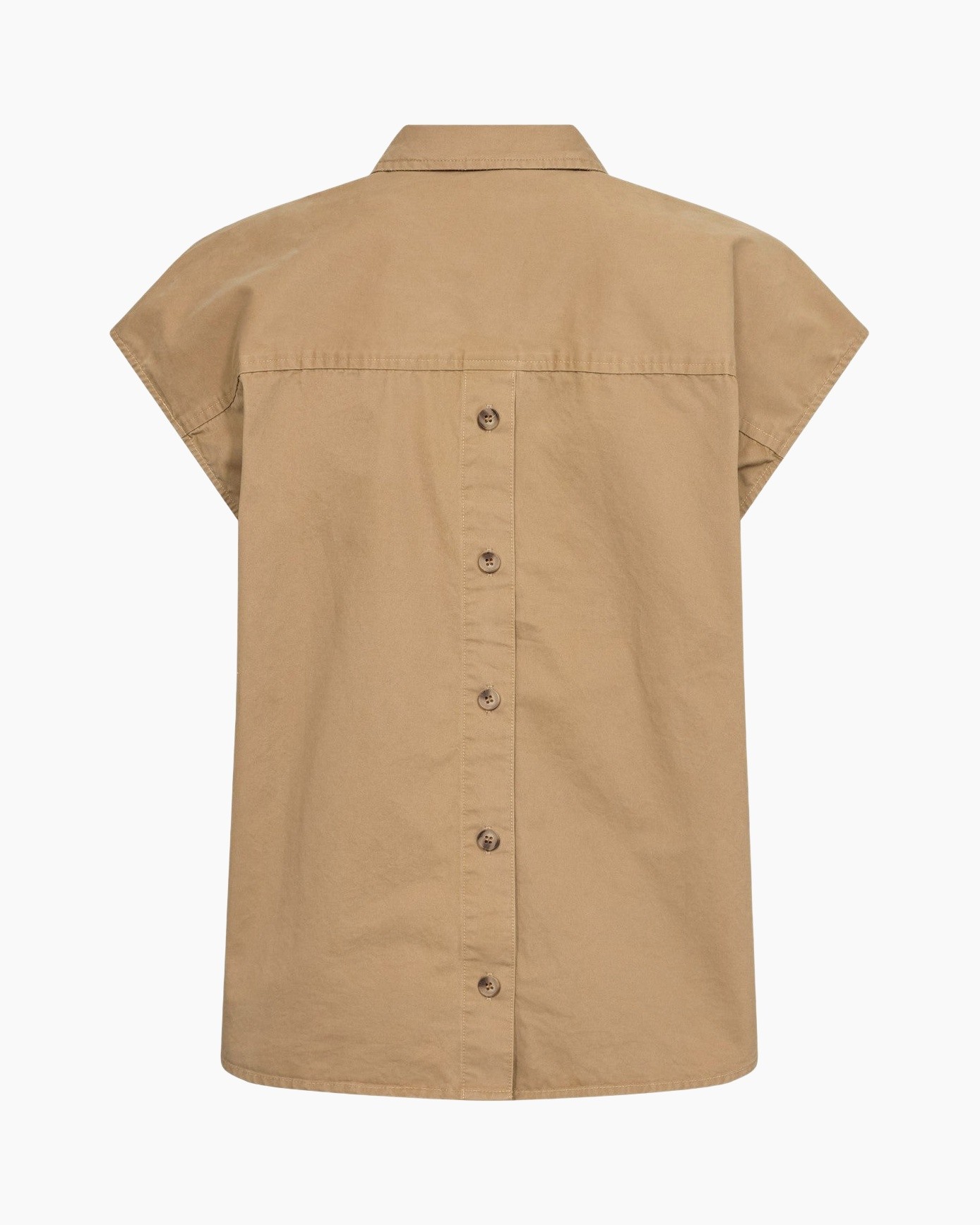 hemd, korte mouw, knopen, khaki, zak