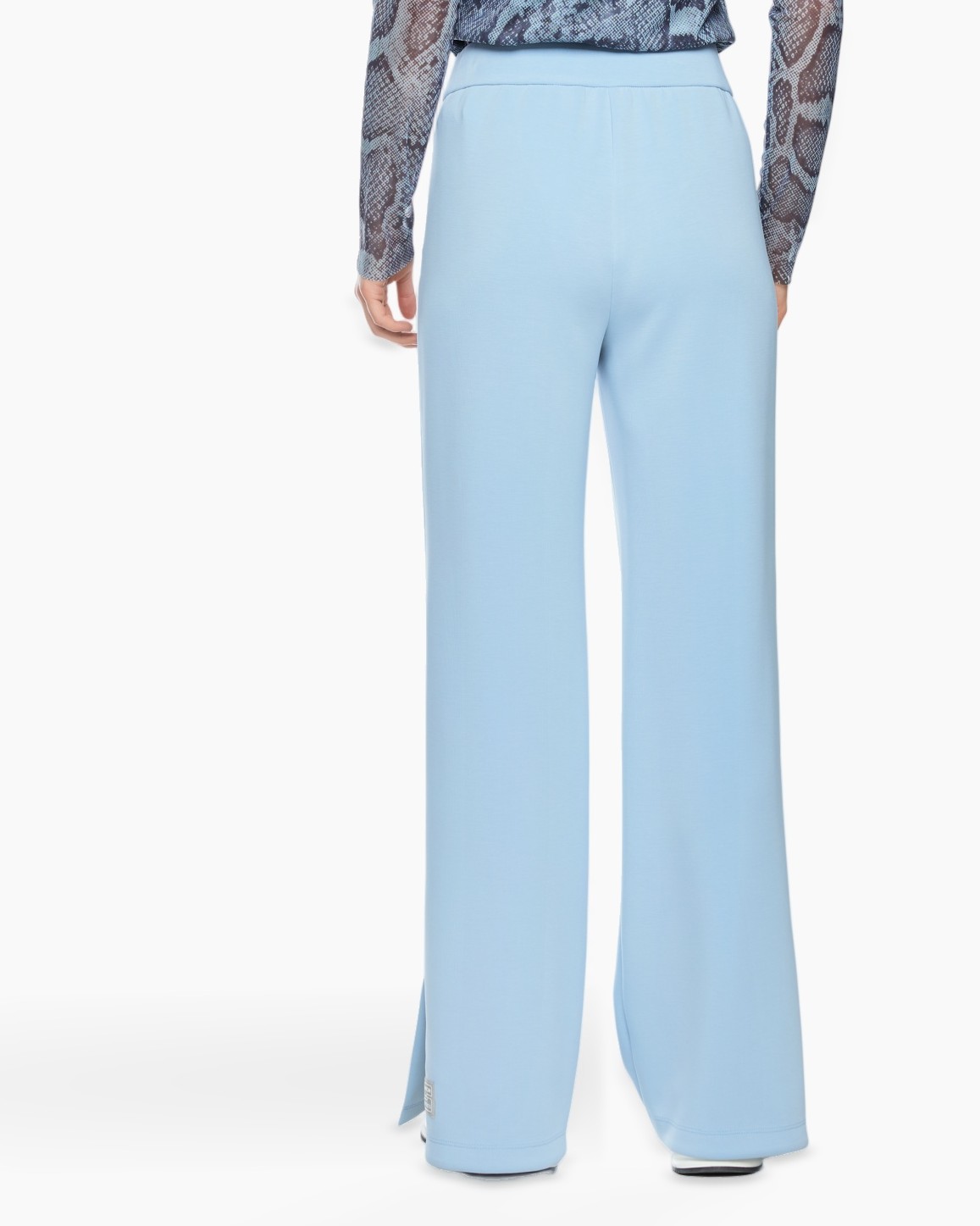 broek, wijd, lichtblauw, pantalon, rekbaar
