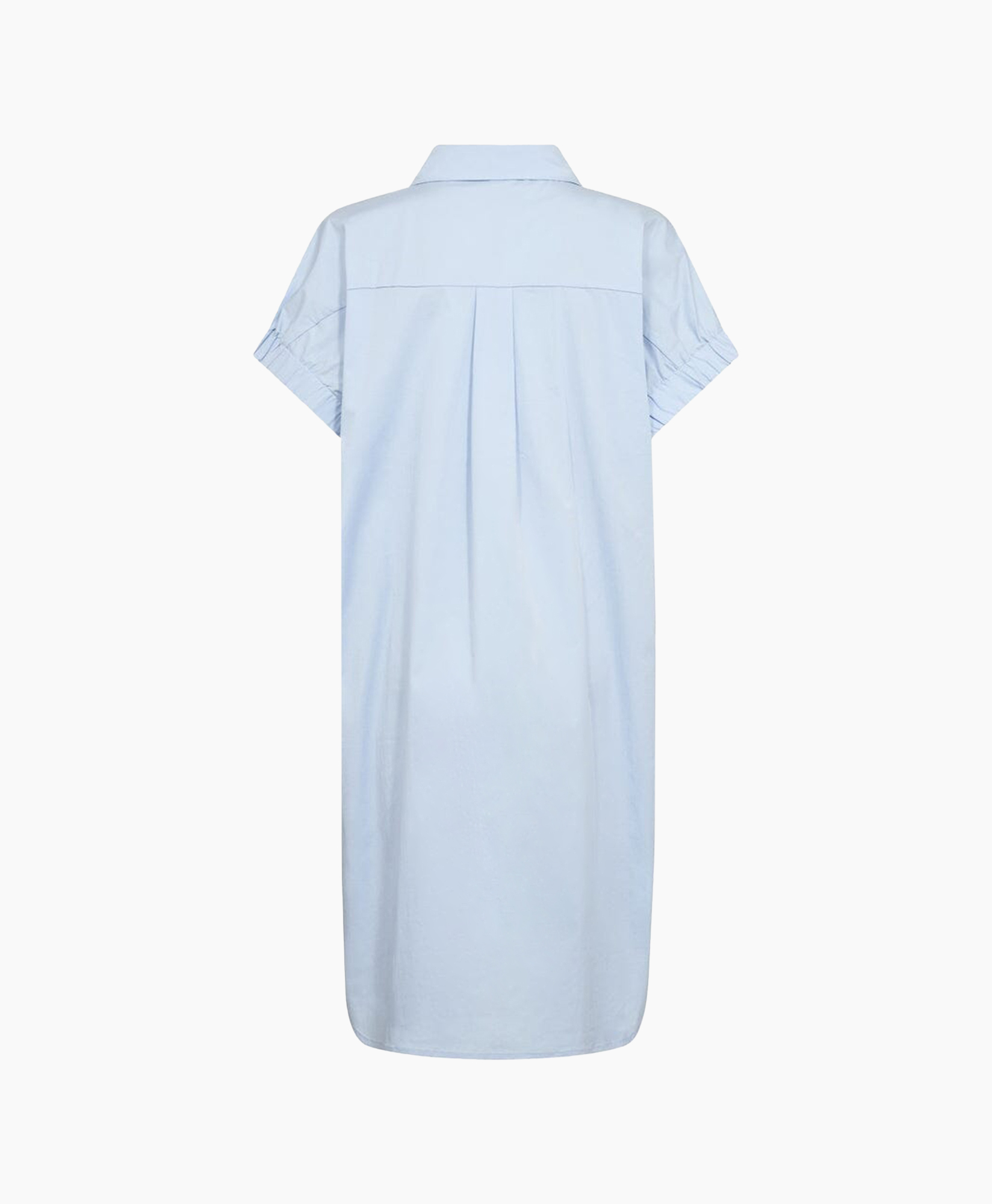 shirt, jurk, korte mouwen, lichtblauw, lossere pasvorm