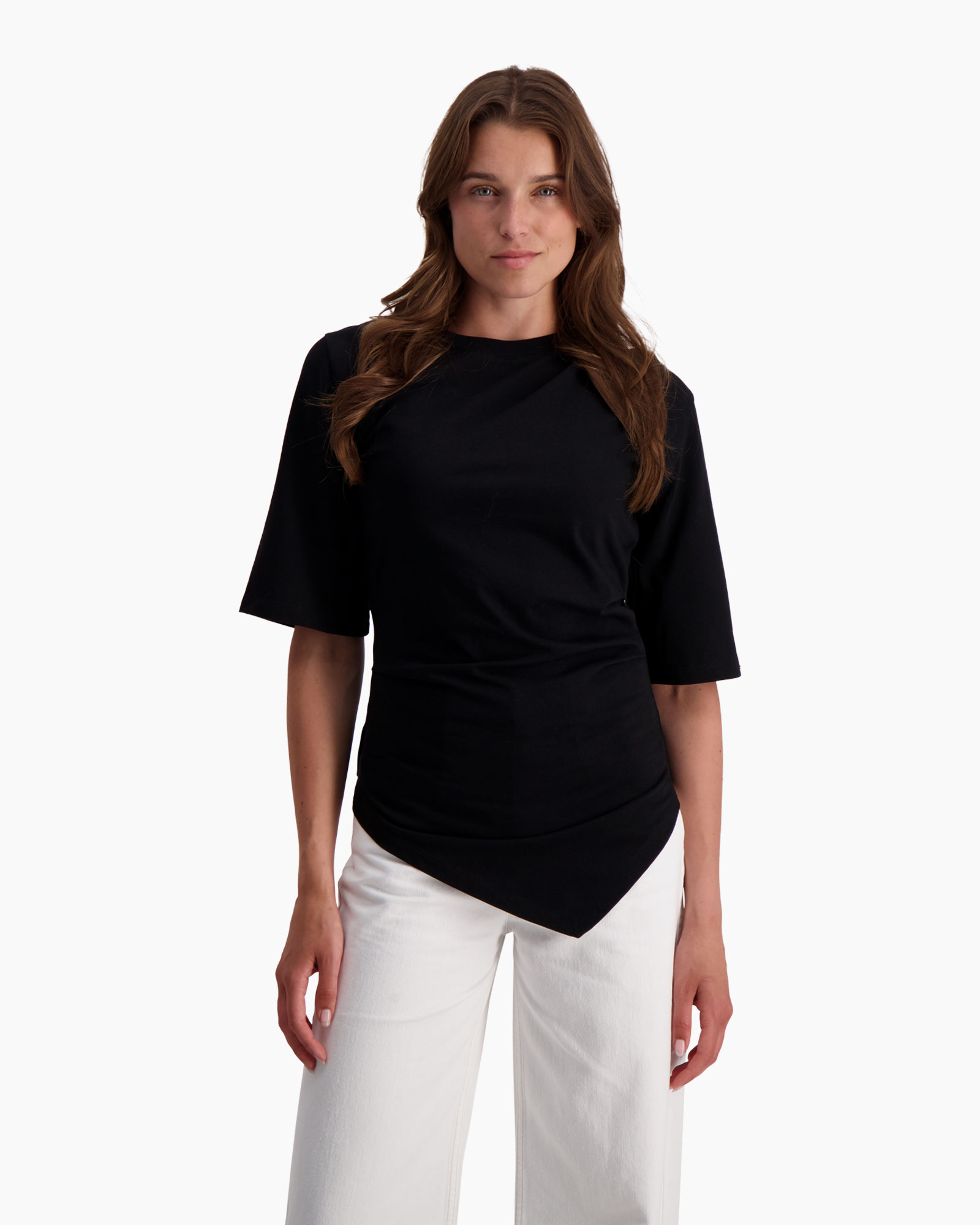 Rohe T-shirt Re-invented Twisted Zwart