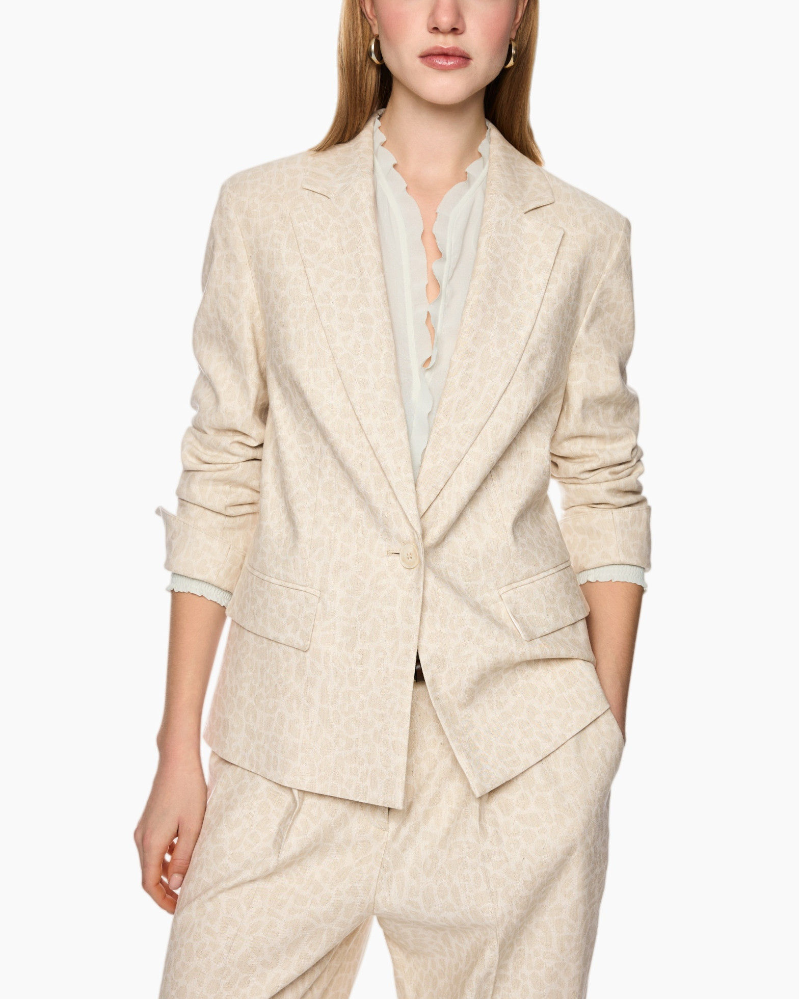 blazer, jacket, animal print, beige, workwear