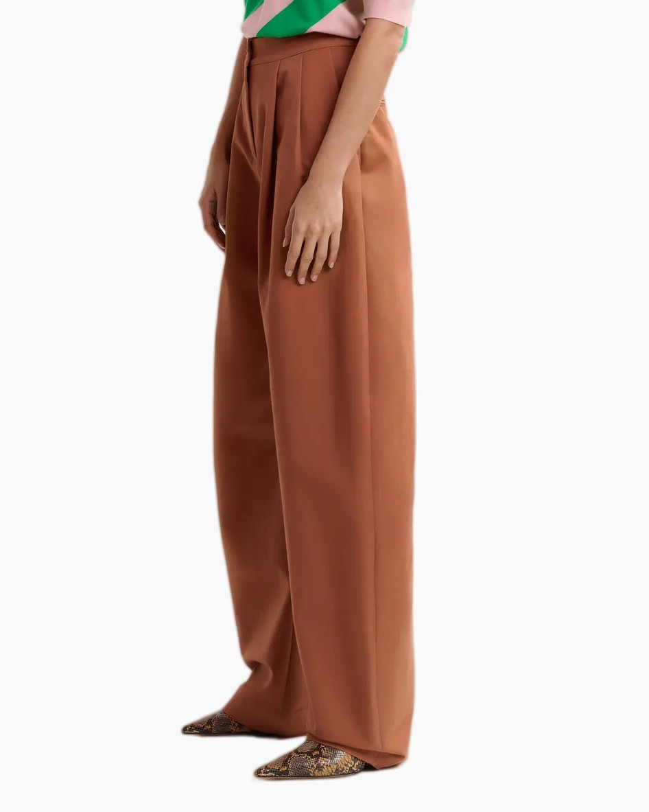 broek, wijdtebroek, broeken, bruin, plooien