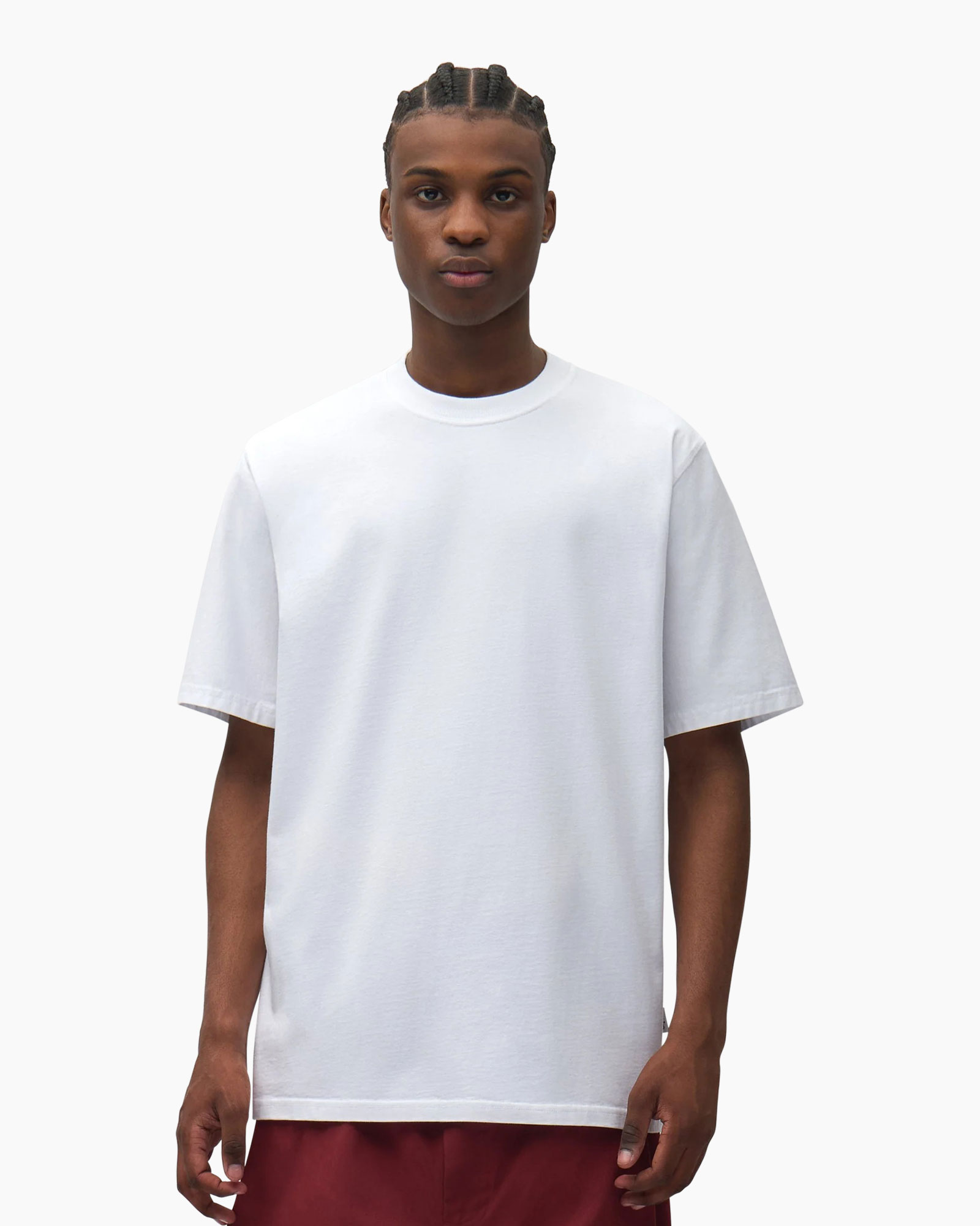 t-shirt, mouwloos, wit, crewnek, effen