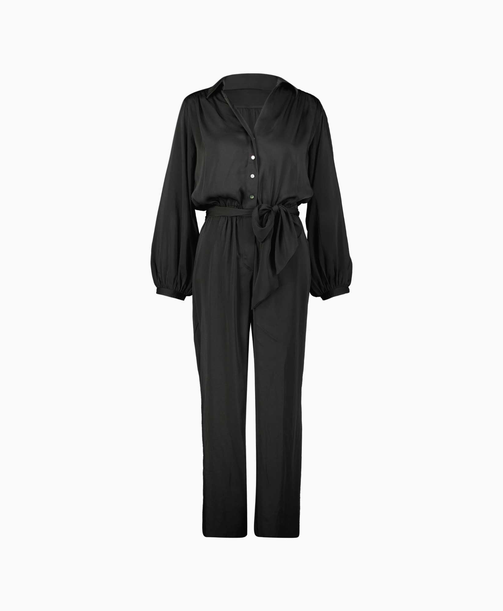 Zenggi Jumpsuit Japanese Satin Zwart