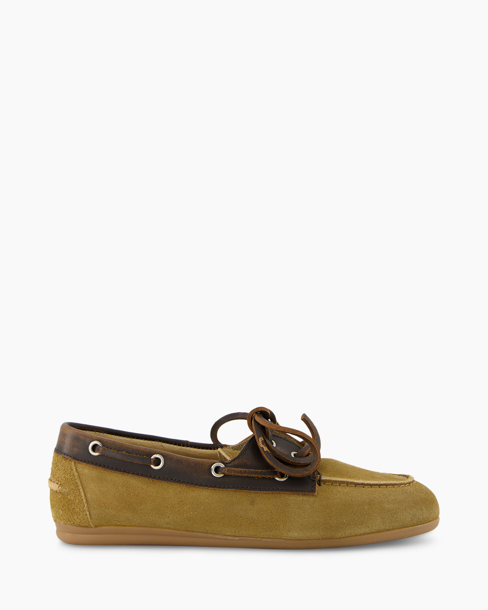 bootsschoen, suede, moccasin, groenbruin, schoen met veters