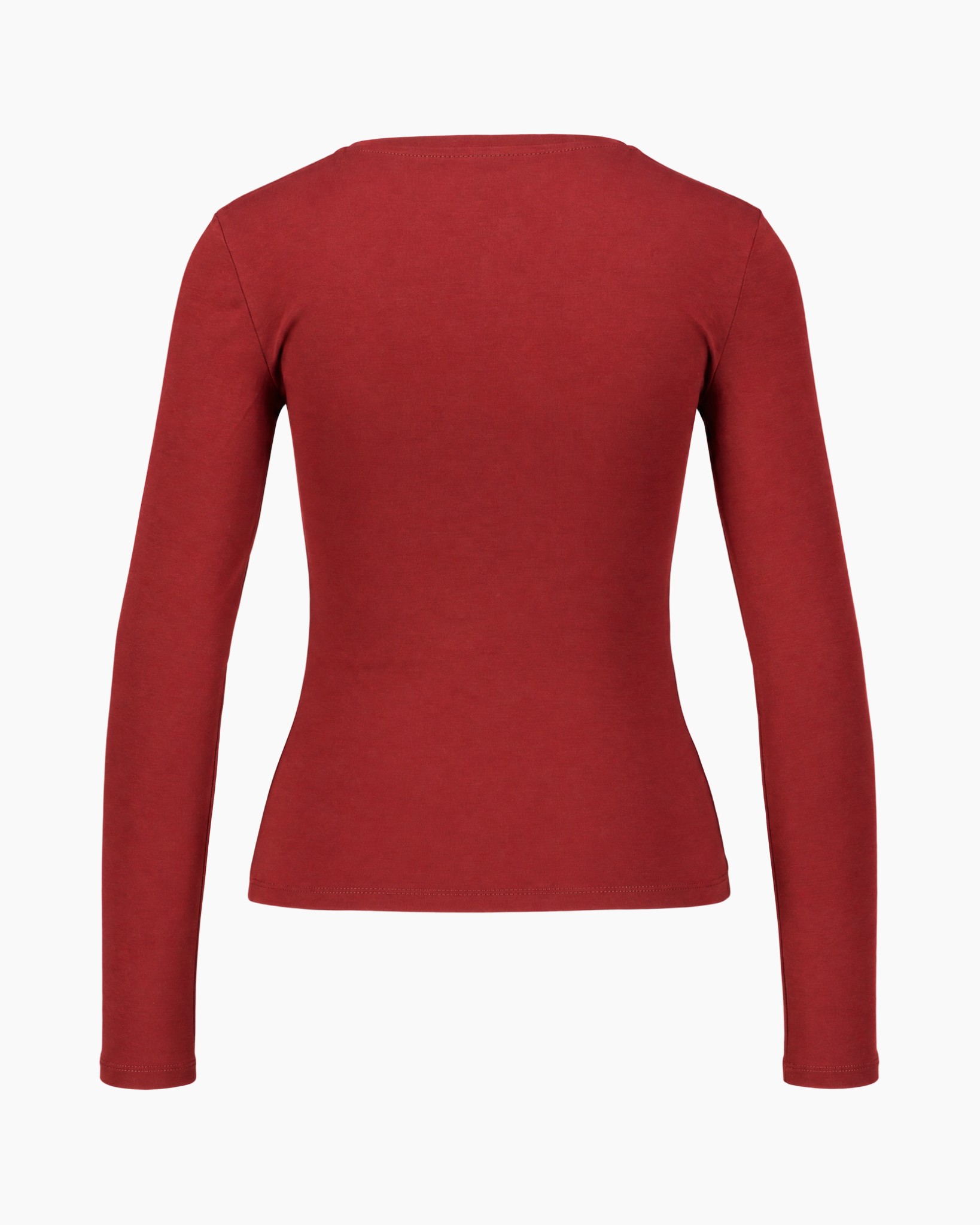 lange mouwen, rood, breipunt, shirt, effen kleur