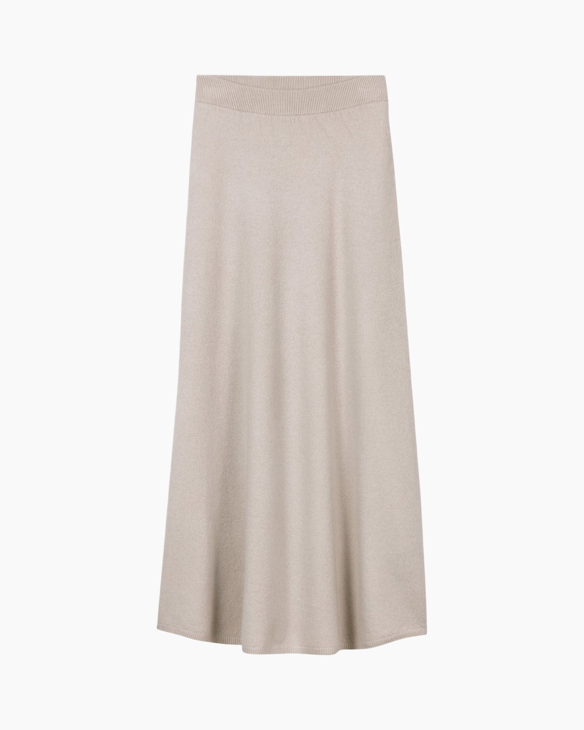 rok, maxi, beige, brei, elastische taille