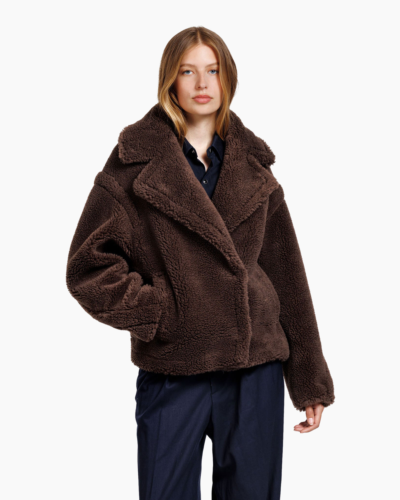 bomber, jas, bruin, shearling, overSize