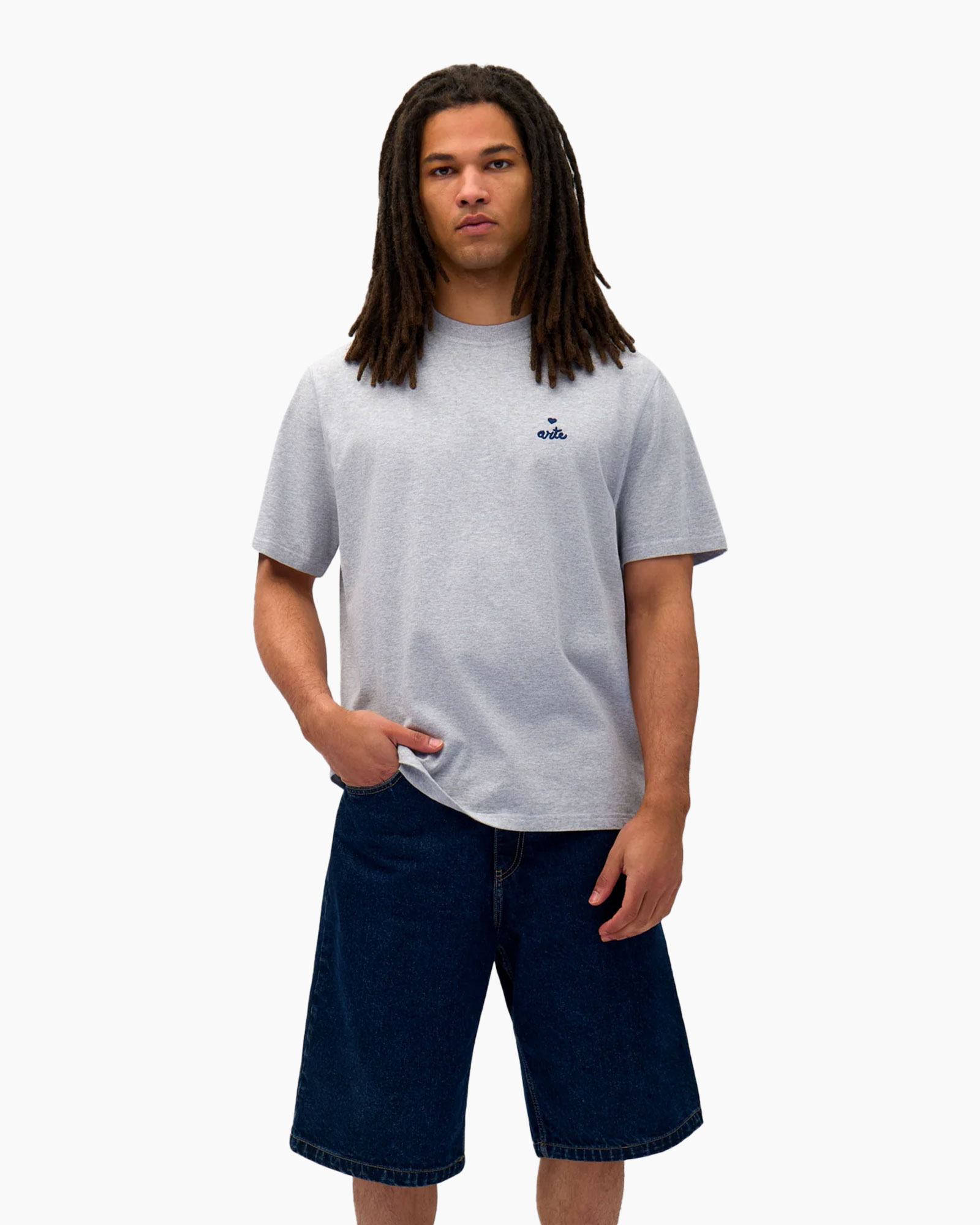 T-shirt Korte Mouw Small Heart And Logo Tee Grijs