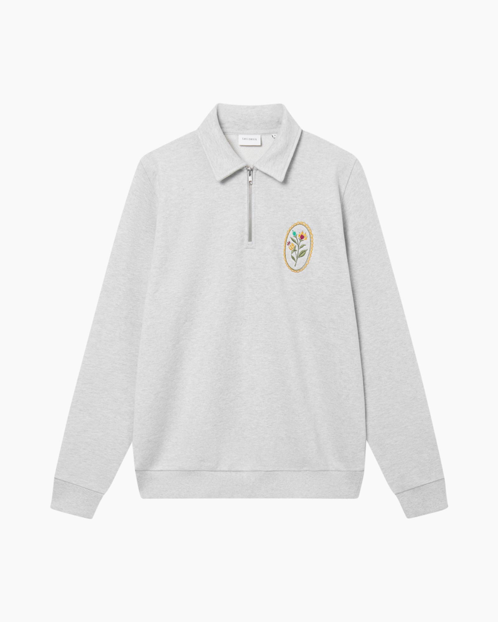 Sweater Geoffrey Zipper Polo Licht Grijs