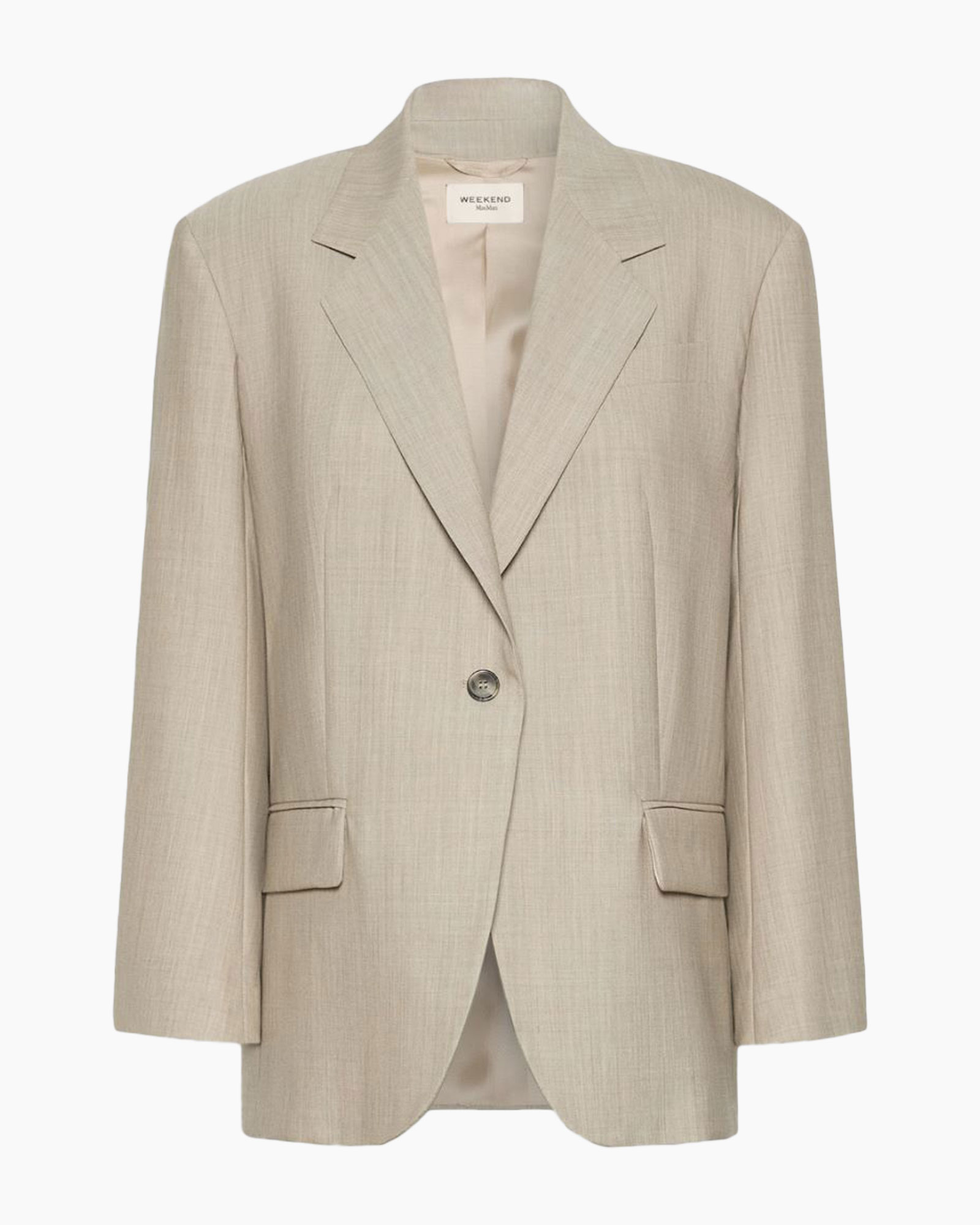 blazer, jas, beige, linnen, enkelvoudig gebreid