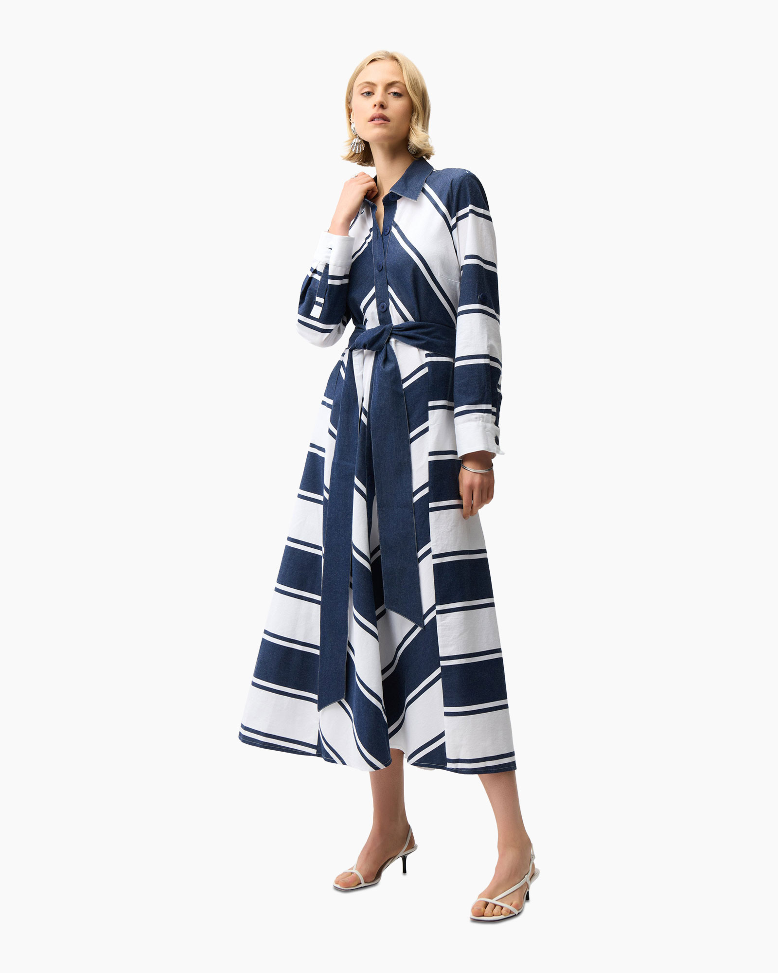 Maxi Jurk Striped Donker Blauw