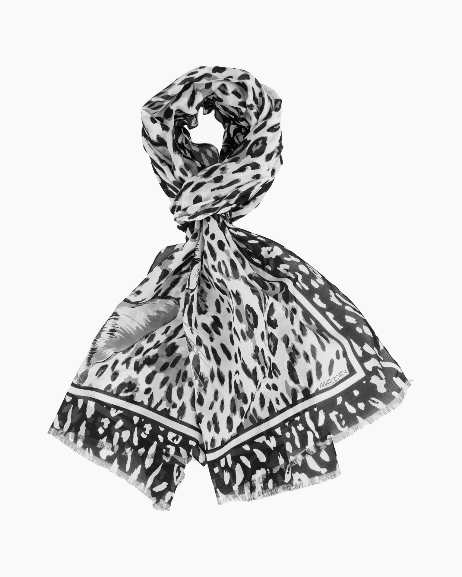 sjaal, luipaardprint, modeaccessoire, vierkante sjaal, zwart-wit