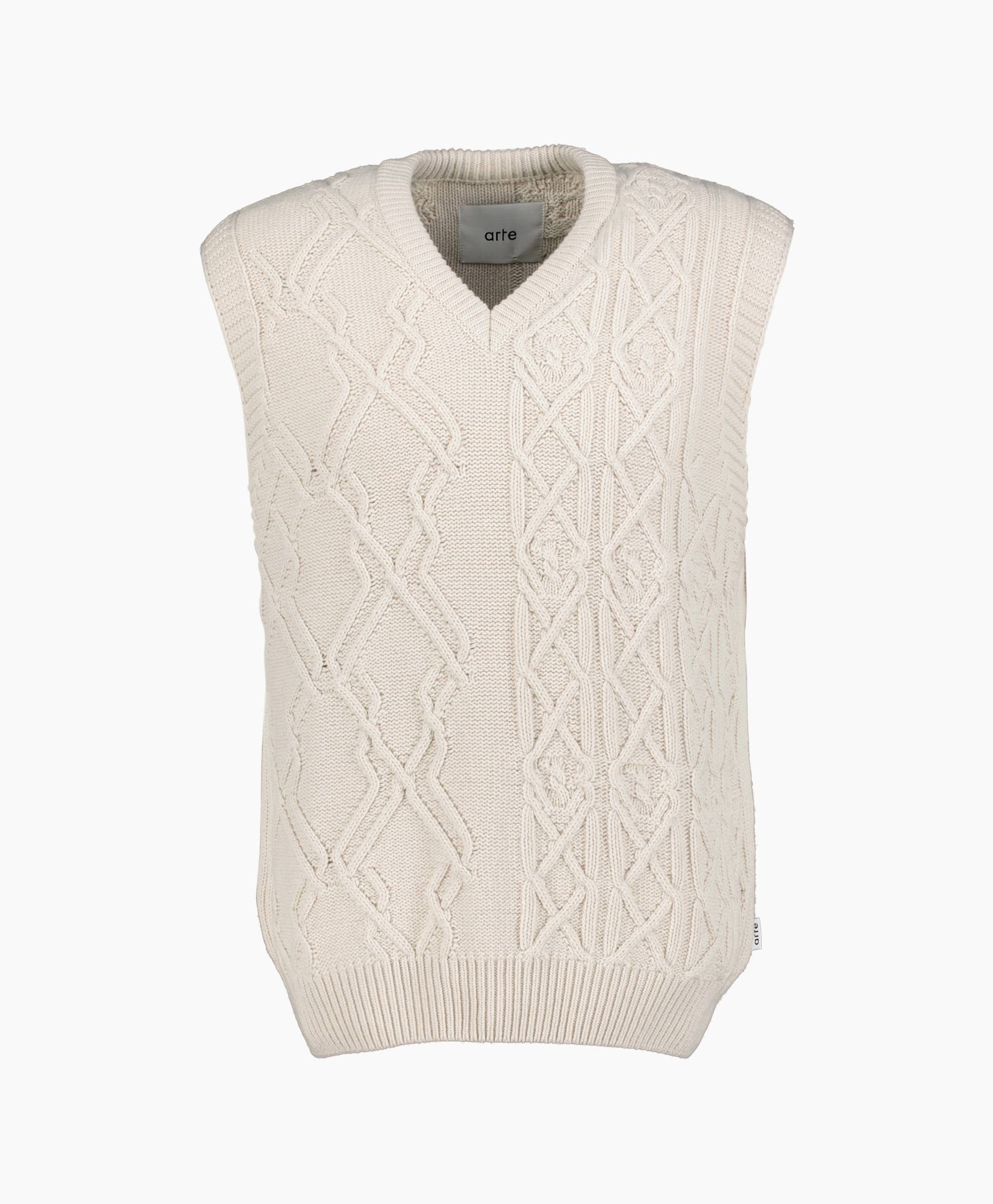 Arte Antwerp Vest Multie Texture Ecru