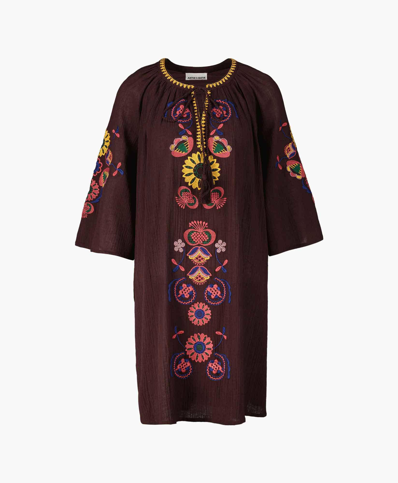 Antik Batik Mini Jurk Magoo1dre Bruin