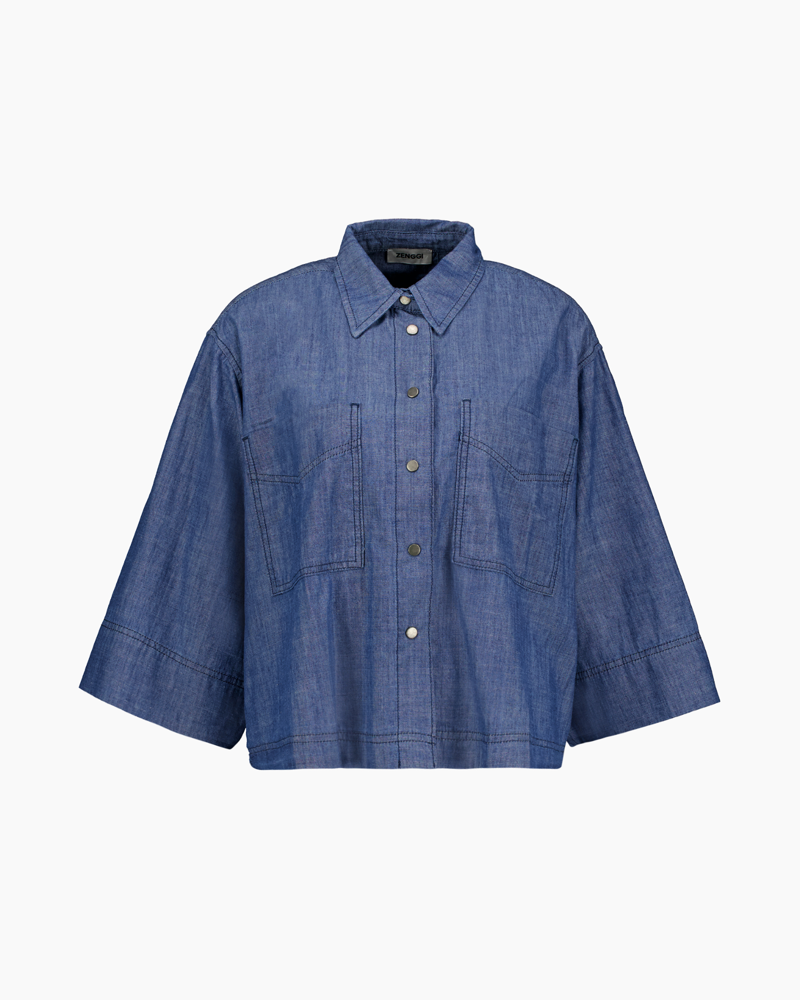 denim, hemd, knopen, zak, blauw