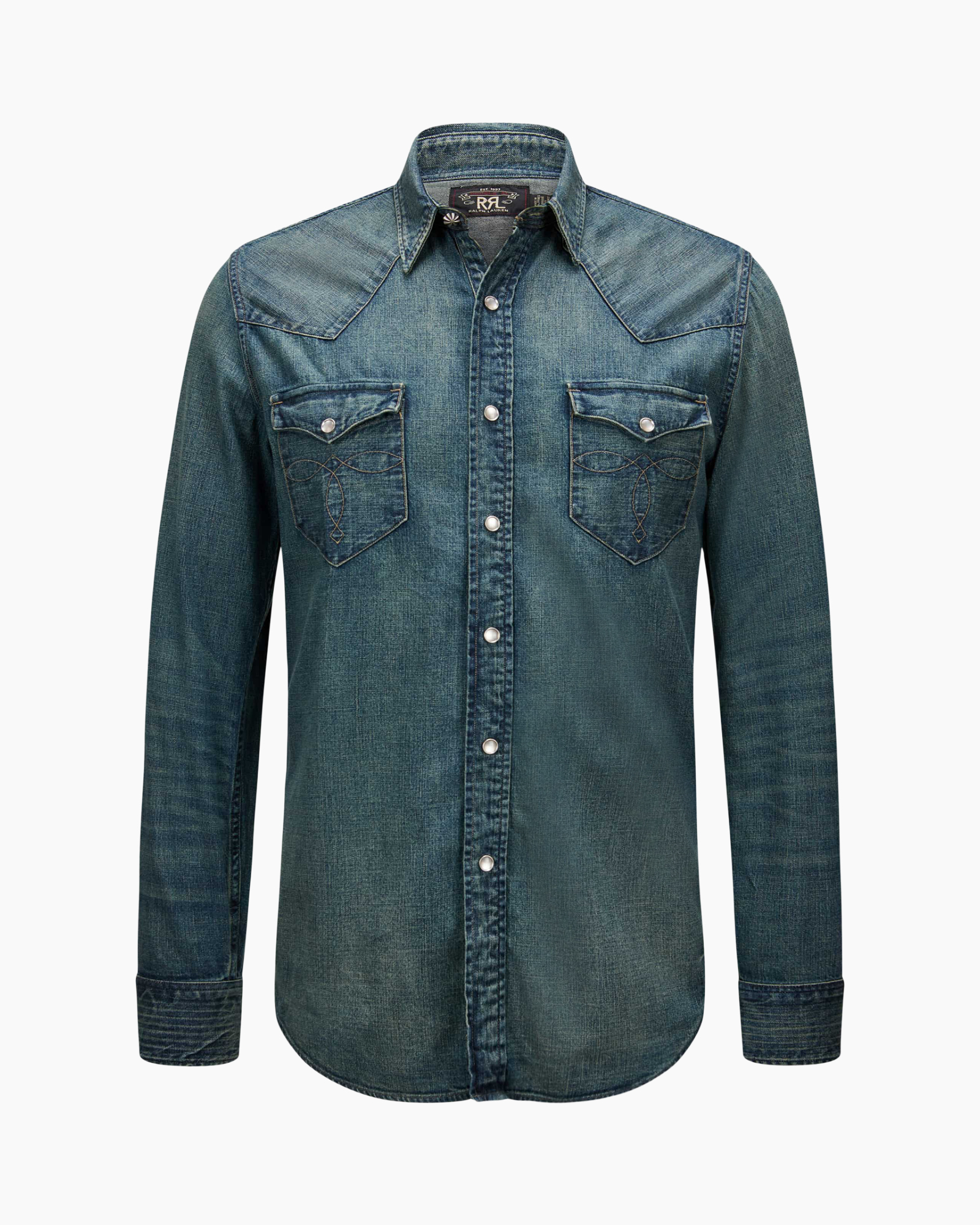 Overhemd Buffalo West Longsleeve Donker Blauw