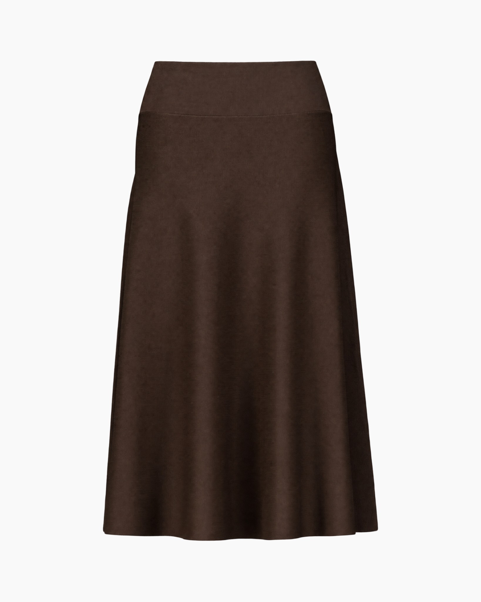 A-lijnrok, Bruin, Hoge taille, Midi-lengte