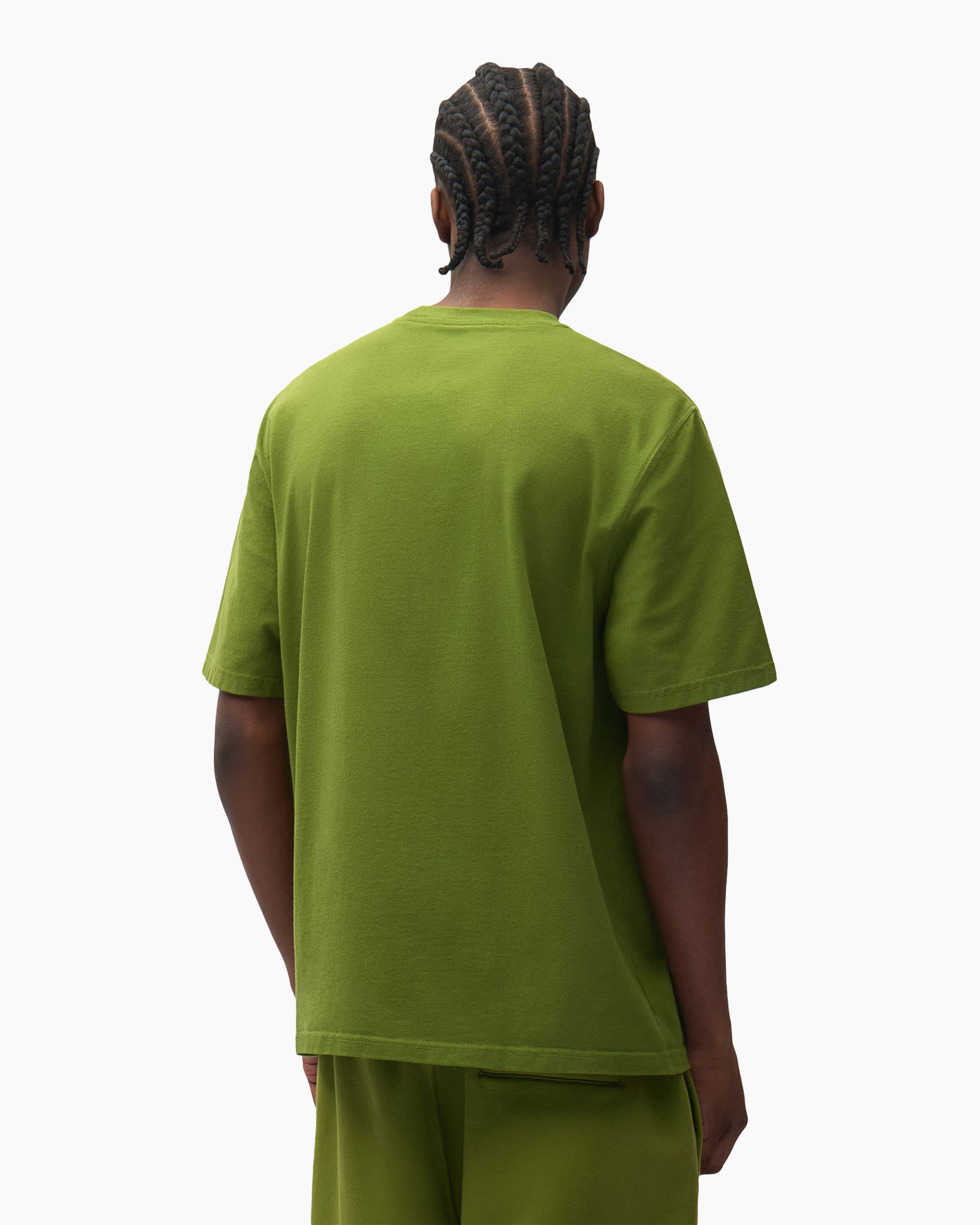 t-shirt, kortmouwen, groen, effen, achterkant