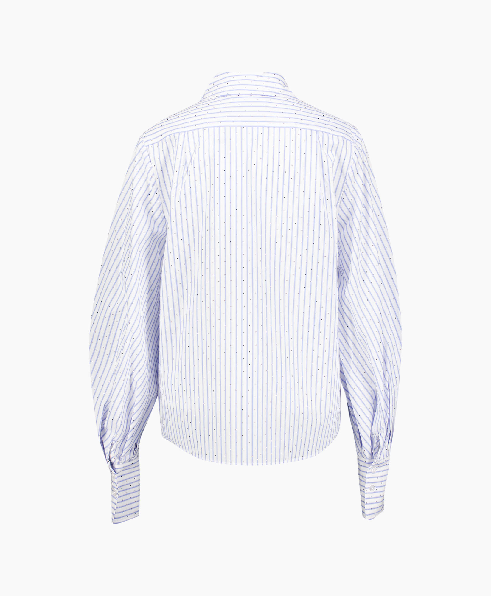 hemd, blouse, gestreept, lange mouw, kraag