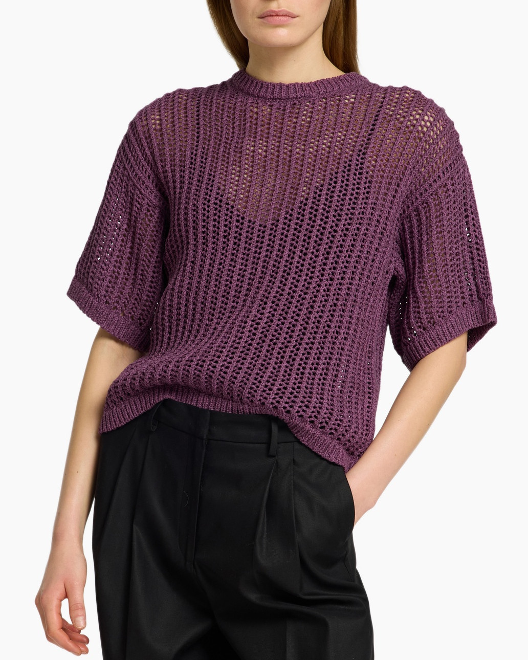 Pullover Ellen 2/4 Knit O-neck Roze